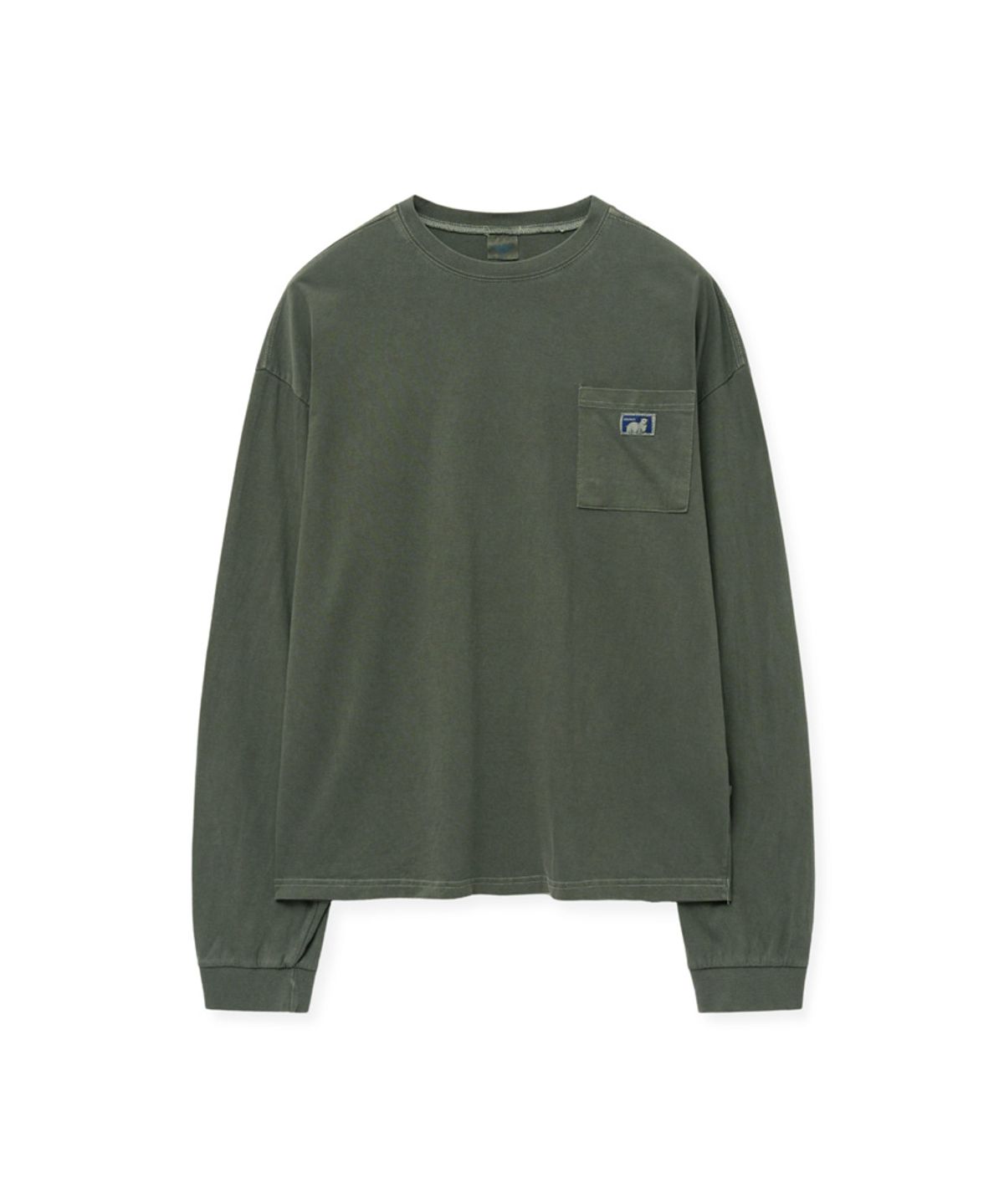스탠즈(STENDS) [M~4XL] 피그먼트 롱 슬리브 포켓  티셔츠_카키
