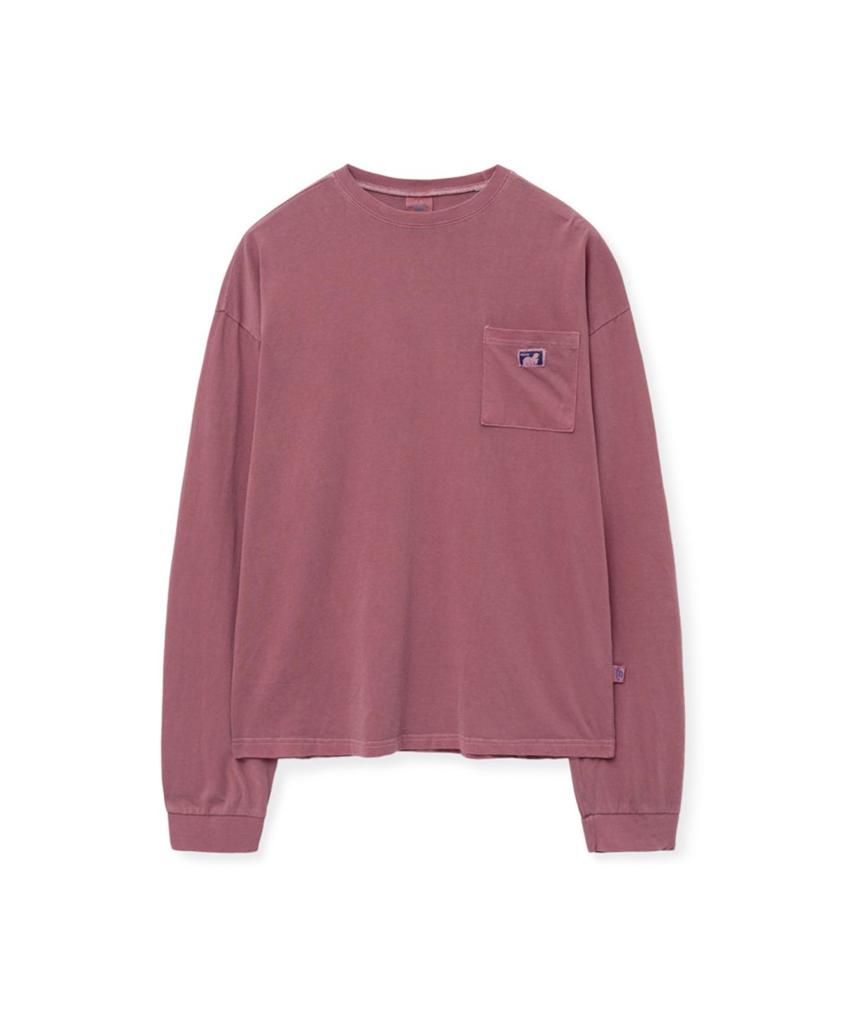 스탠즈(STENDS) [M~4XL] 피그먼트 롱 슬리브 포켓  티셔츠_레드