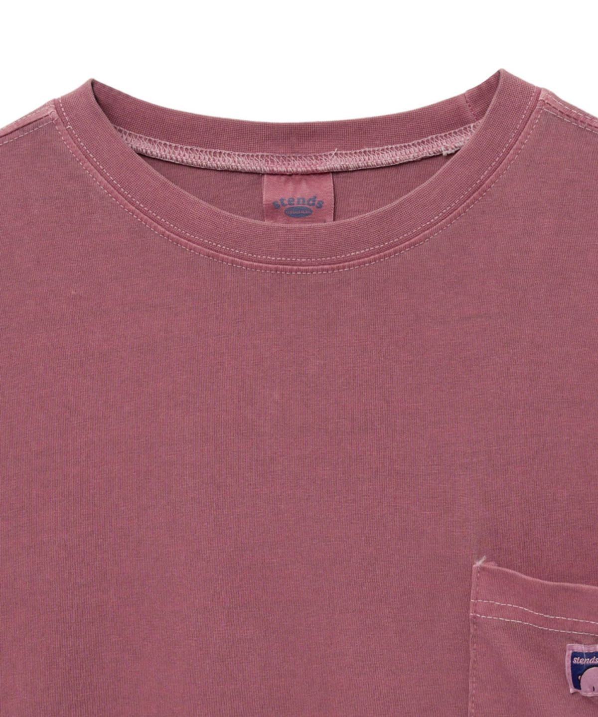 스탠즈(STENDS) [M~4XL] 피그먼트 롱 슬리브 포켓  티셔츠_레드