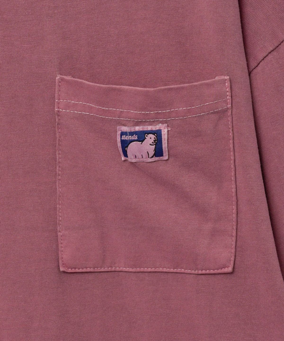 스탠즈(STENDS) [M~4XL] 피그먼트 롱 슬리브 포켓  티셔츠_레드