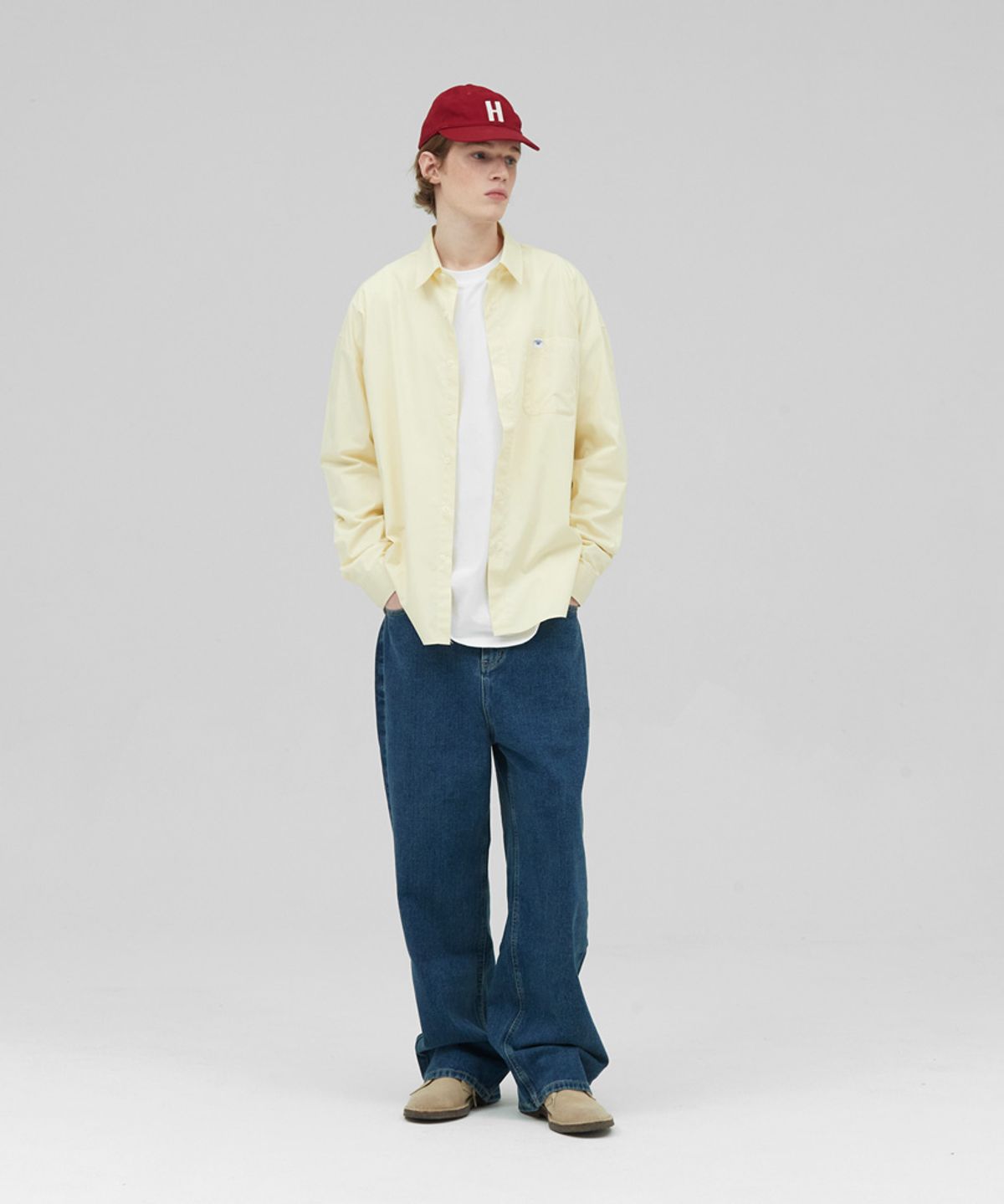 스탠즈(STENDS) [M~4XL] 플로우 코튼 셔츠_버터