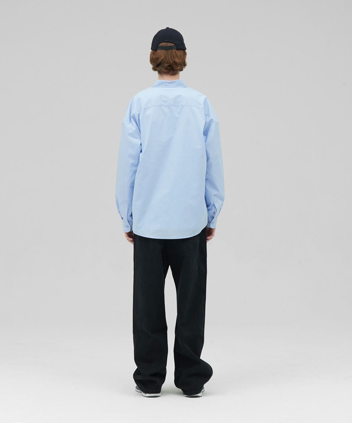 스탠즈(STENDS) [M~4XL] 플로우 코튼 셔츠_스카이 블루