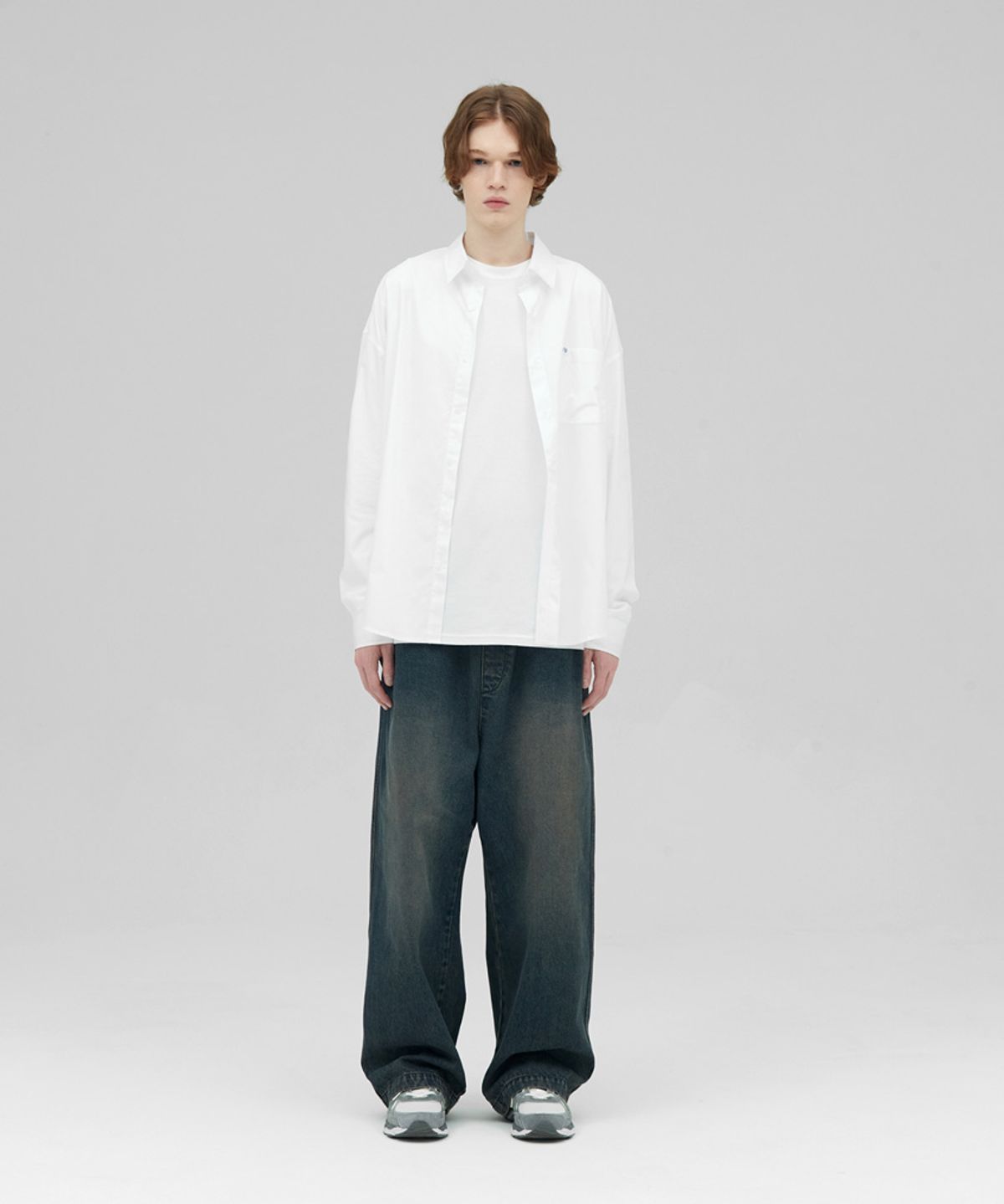 스탠즈(STENDS) [M~4XL] 플로우 코튼 셔츠_화이트