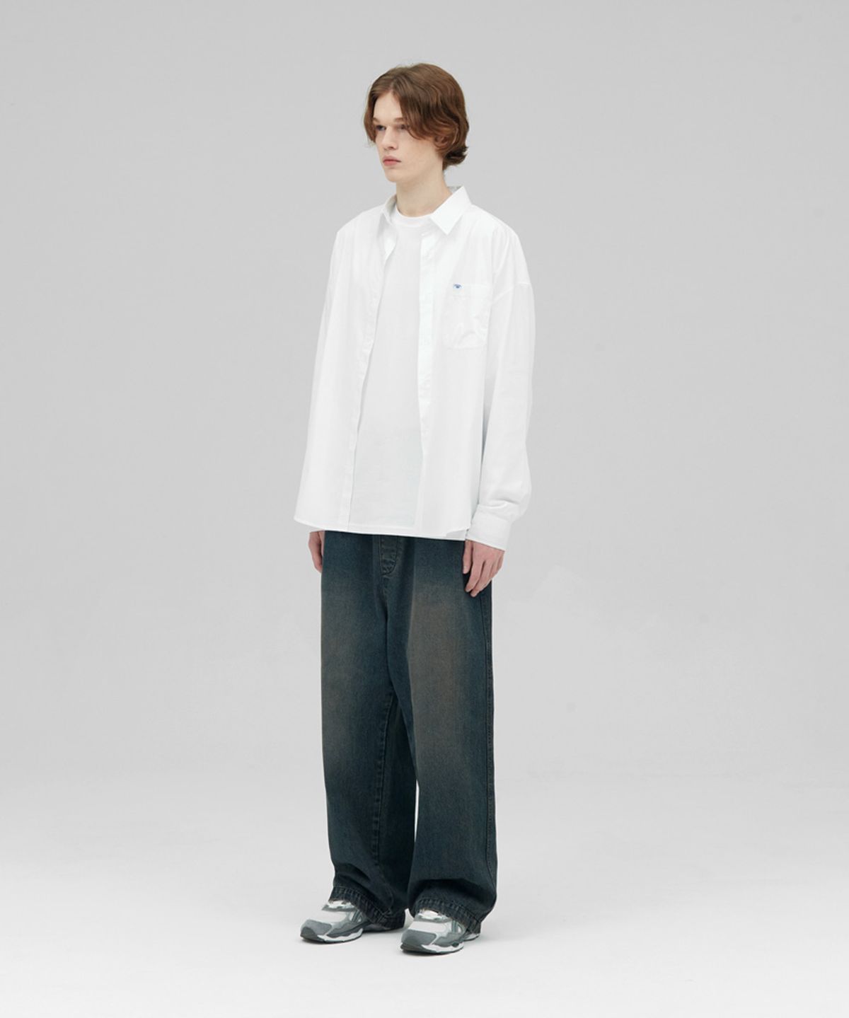 스탠즈(STENDS) [M~4XL] 플로우 코튼 셔츠_화이트