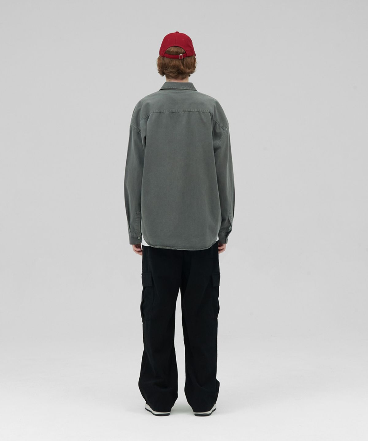 스탠즈(STENDS) [M~4XL] 피그먼트 워싱 셔츠_딥 카키