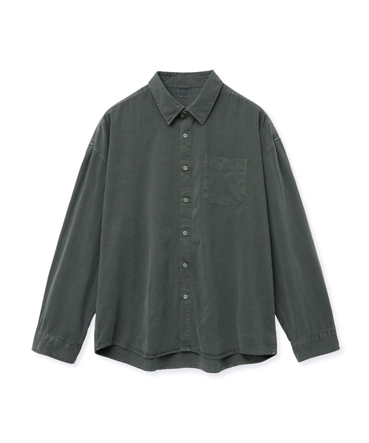 스탠즈(STENDS) [M~4XL] 피그먼트 워싱 셔츠_딥 카키