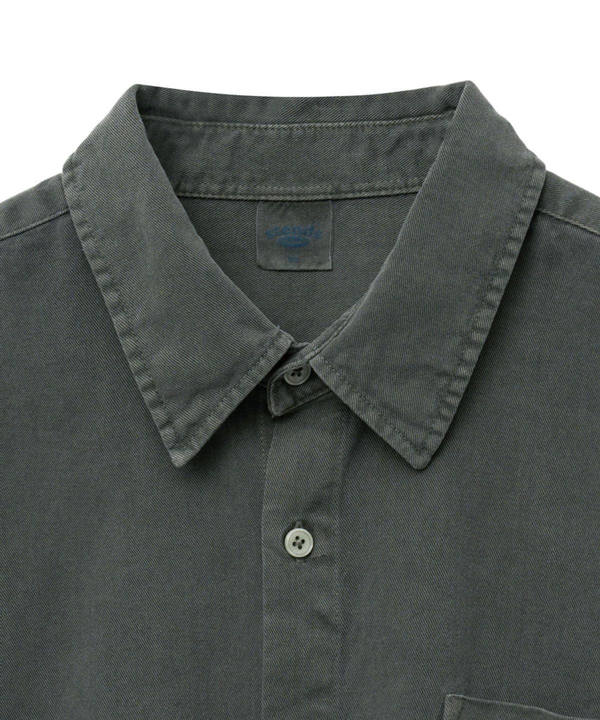 스탠즈(STENDS) [M~4XL] 피그먼트 워싱 셔츠_딥 카키