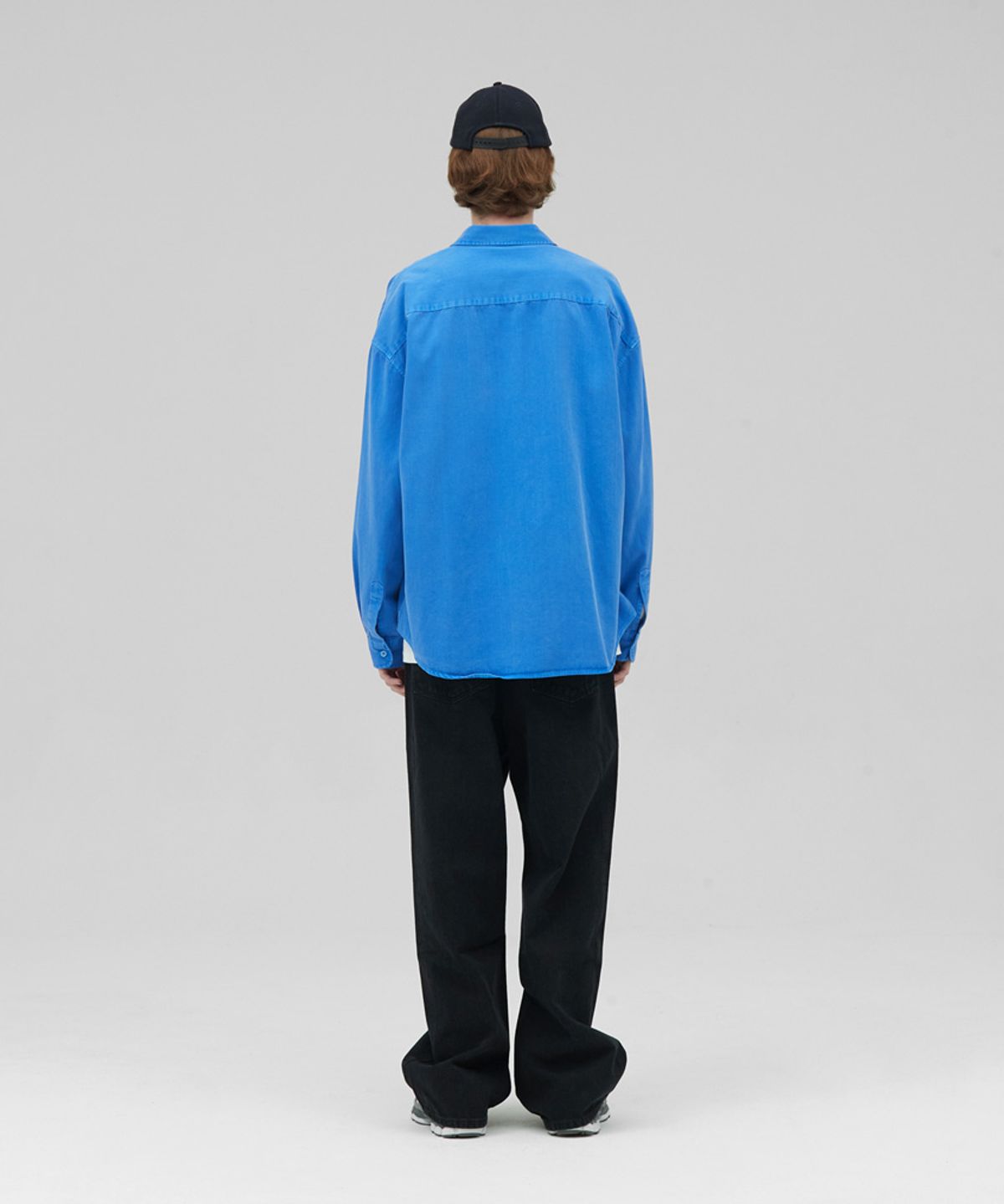 스탠즈(STENDS) [M~4XL] 피그먼트 워싱 셔츠_딥 블루