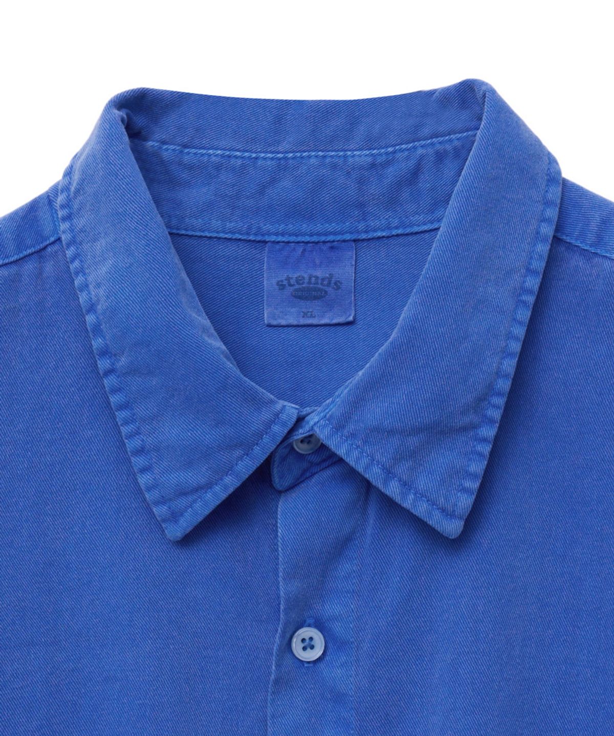 스탠즈(STENDS) [M~4XL] 피그먼트 워싱 셔츠_딥 블루