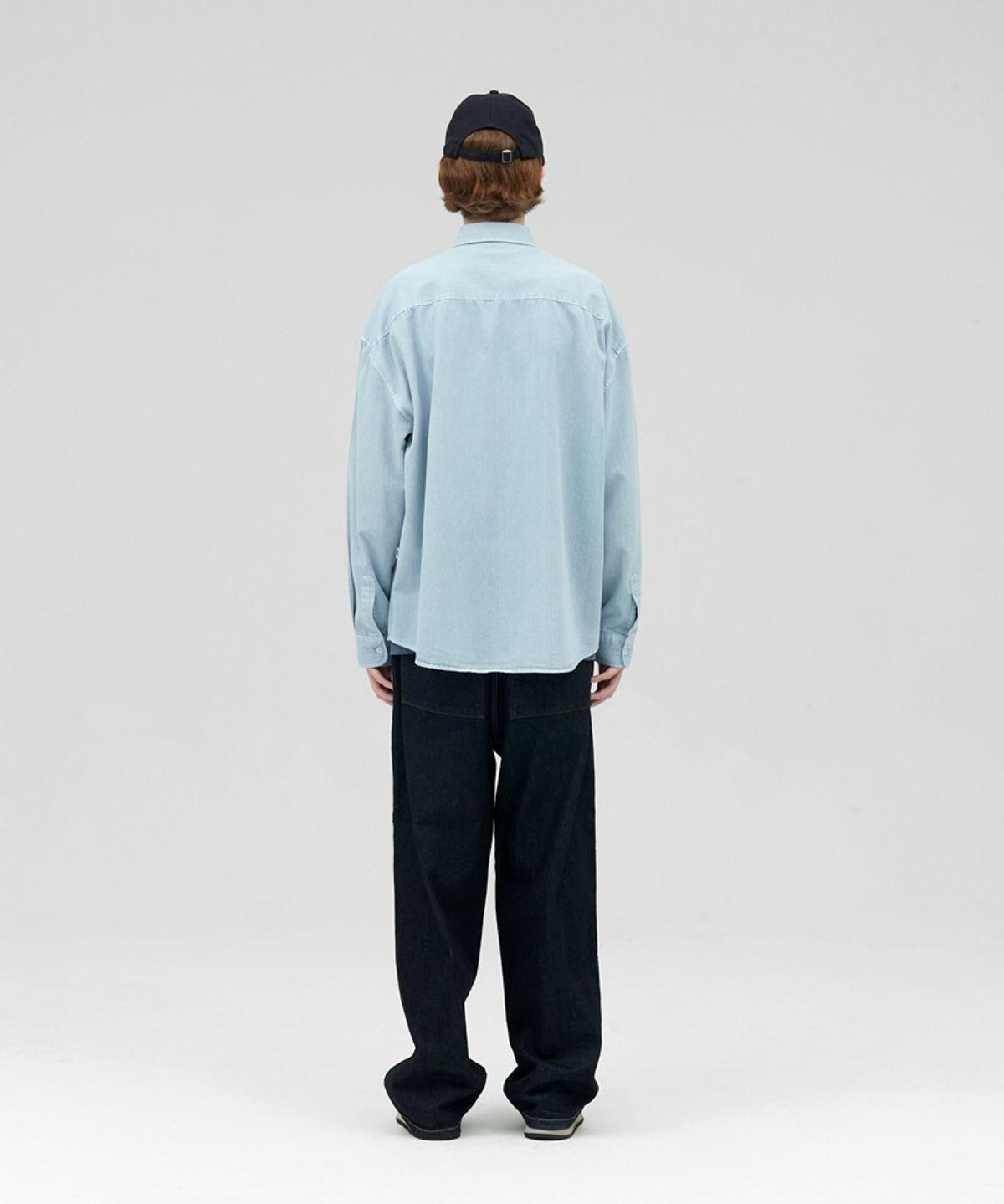 스탠즈(STENDS) [M~4XL] 피그먼트 워싱 셔츠_스카이 블루