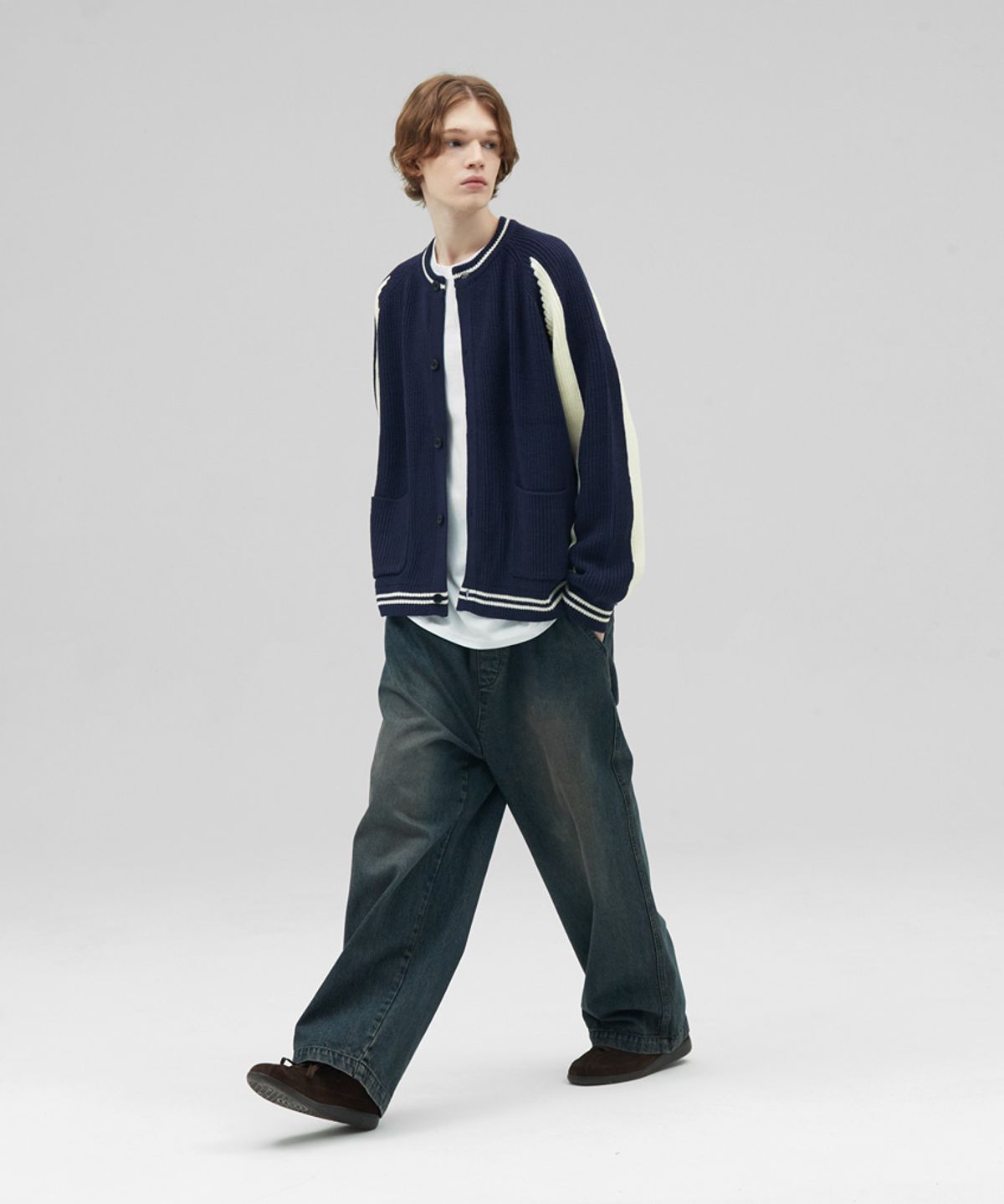 스탠즈(STENDS) [M~4XL] 워싱 데님 밴딩 팬츠_블루