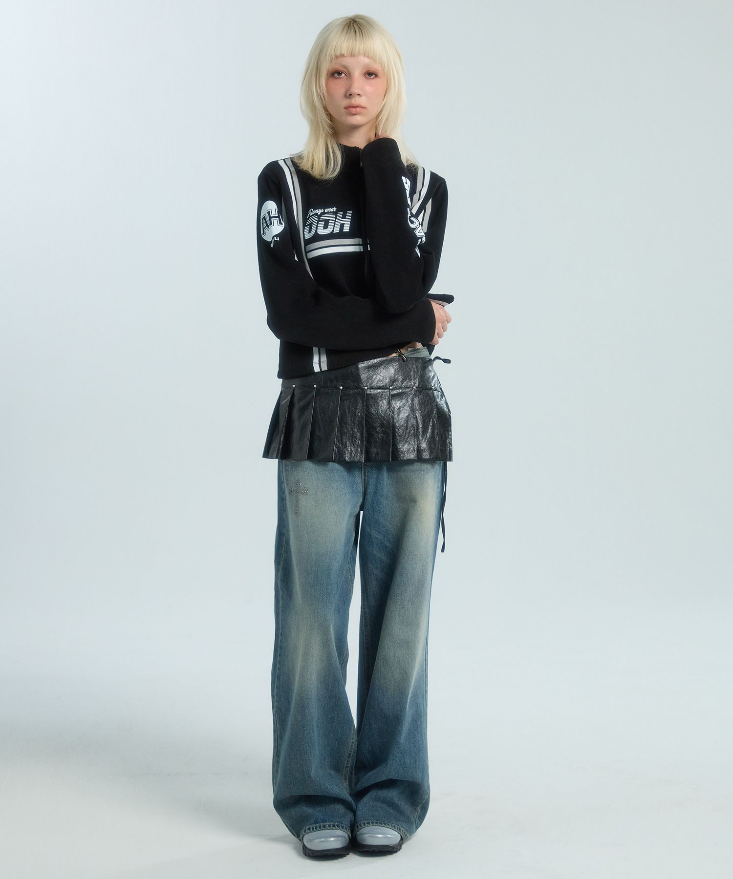 ●OoH AHh!● LEATHER LAYERED SKIRT (2色) MUSINSA | OOH-AHH Leather Layered Skirt (Black)
