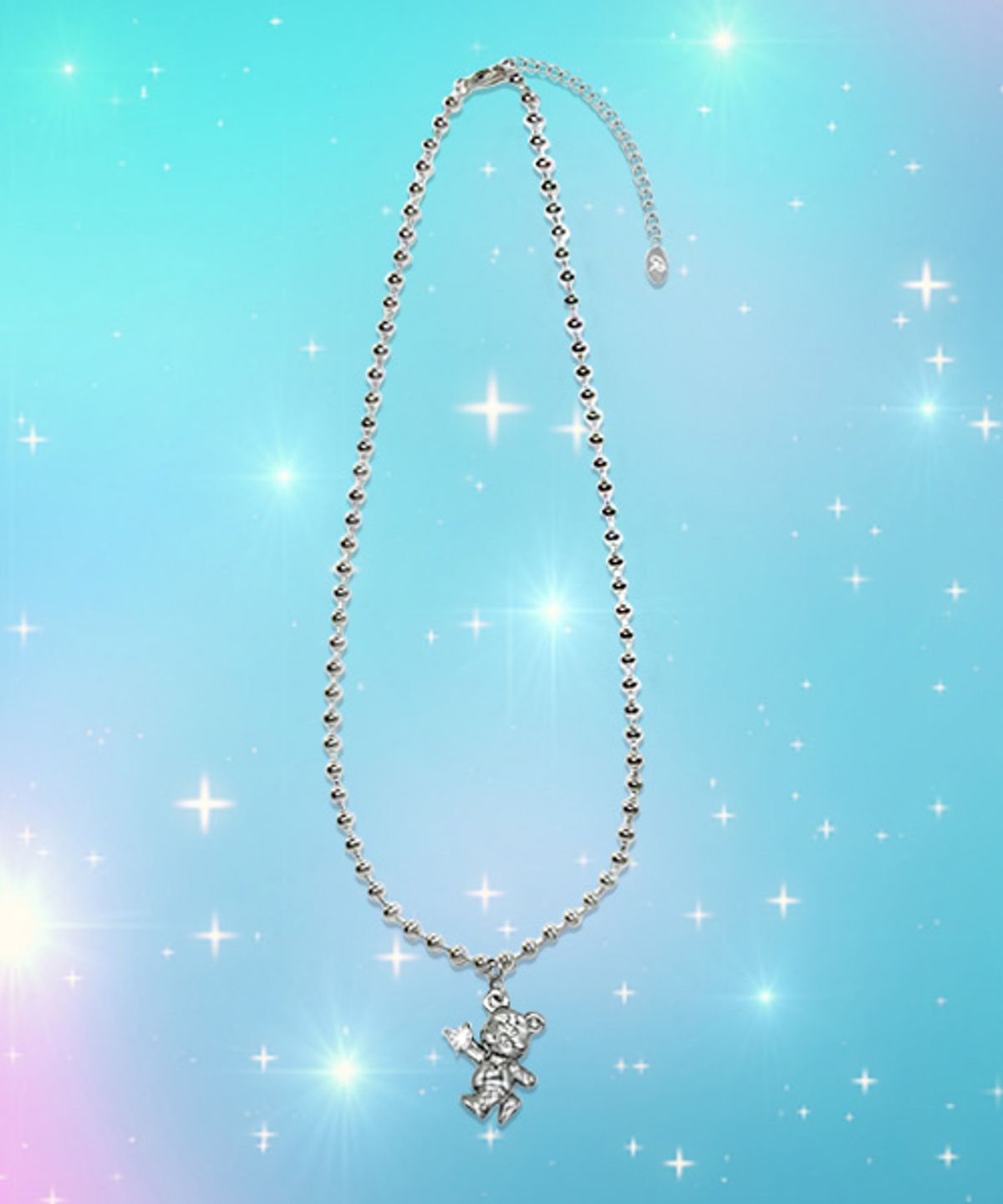 랜덤오프(RANDOMOFF) Cubic metallic Bear Necklace