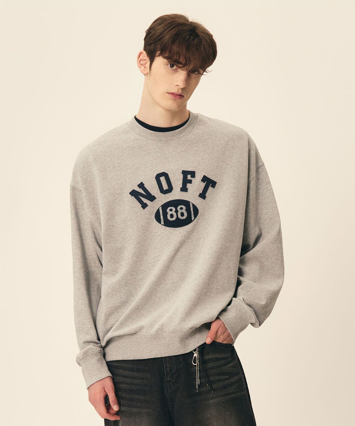 낫온리포투데이(NOT ONLY FOR TODAY) NOFT 패치워크 맨투맨 (2Color)