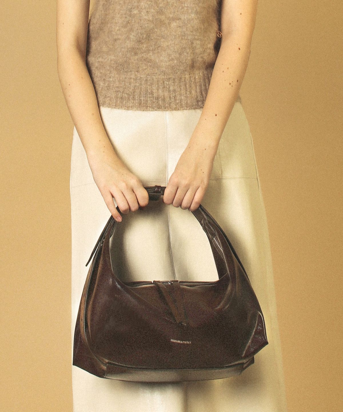 마스마룰즈(MASMARULEZ) 3way belted medium hobo bag _ Deep brown