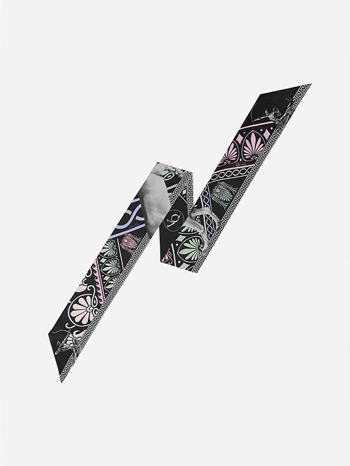 벤앤쿠(VENANDQU) Centaur-Black Long Twilly Silk Scarf
