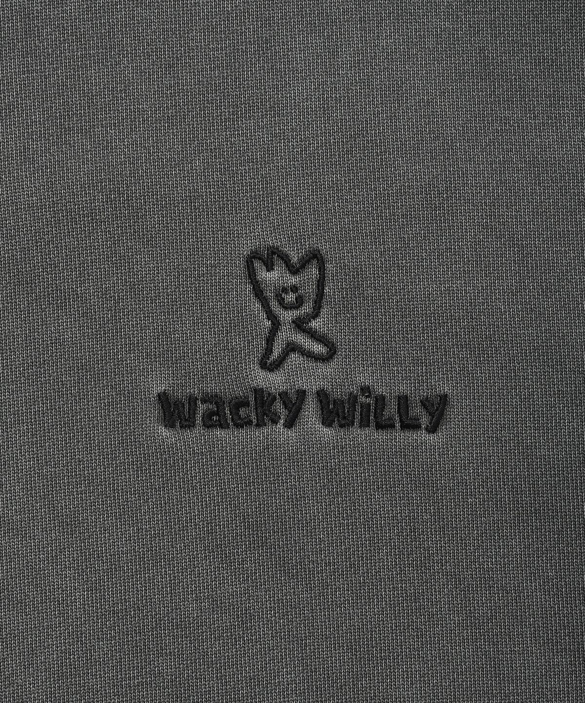 와키윌리(WACKY WILLY) 로고 피그먼트 맨투맨 차콜