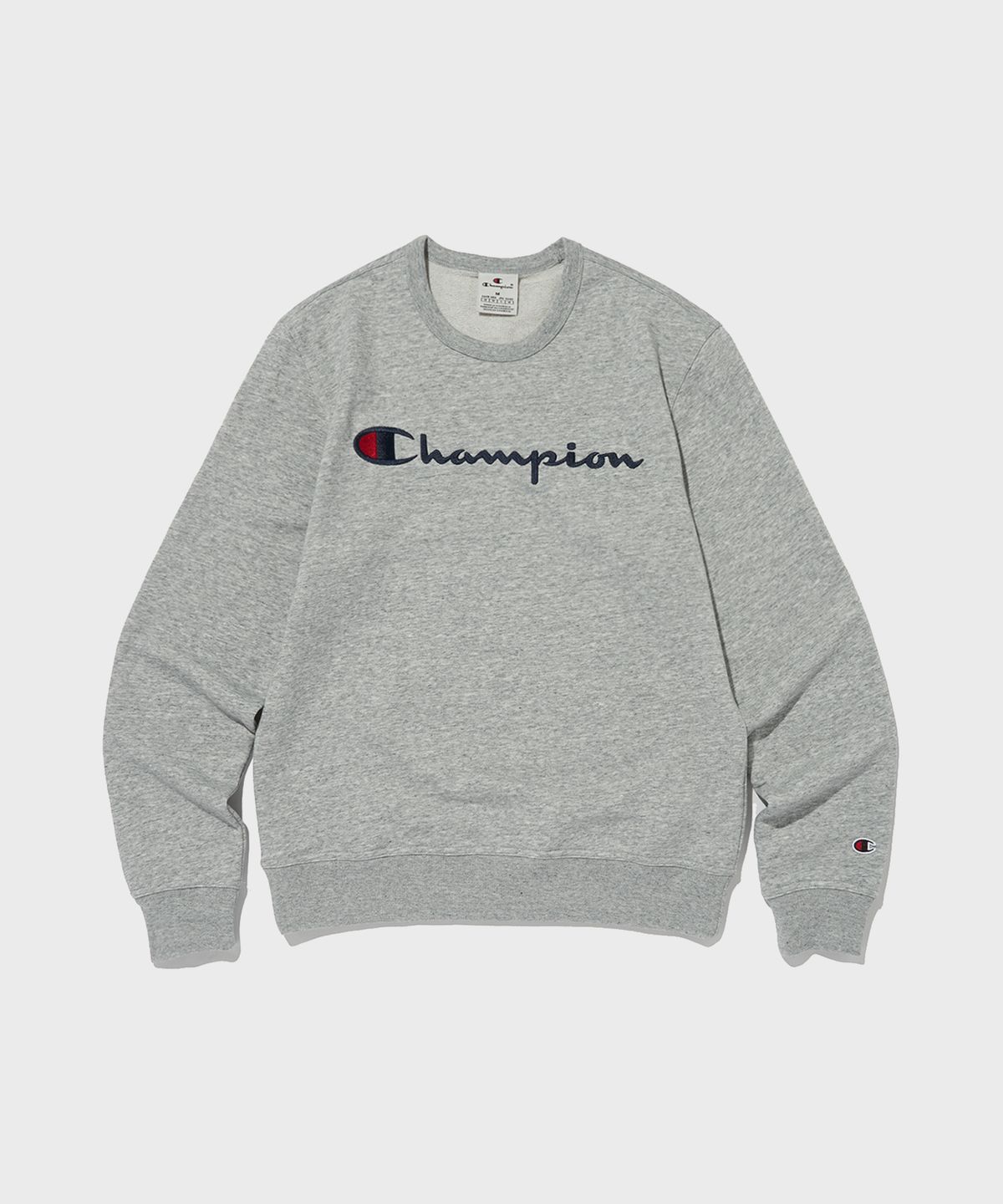 챔피온(CHAMPION) 빅 스크립트 로고 크루넥 스웨트셔츠 Normal Grey