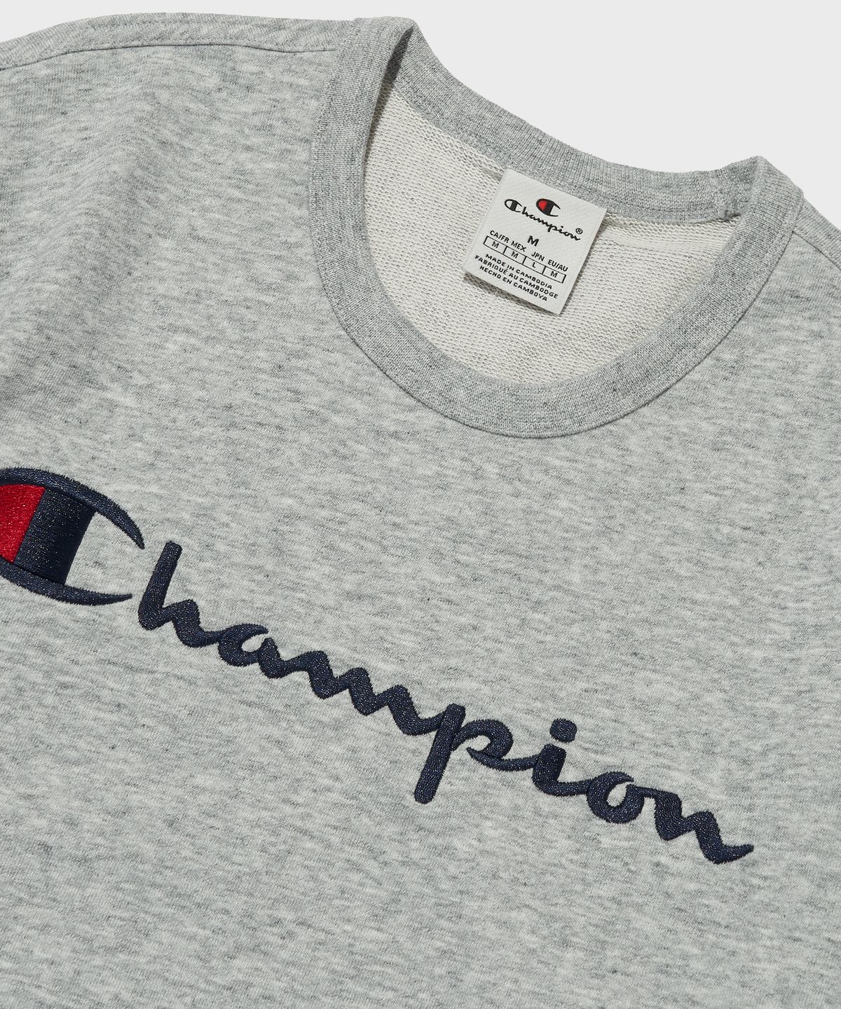챔피온(CHAMPION) 빅 스크립트 로고 크루넥 스웨트셔츠 Normal Grey