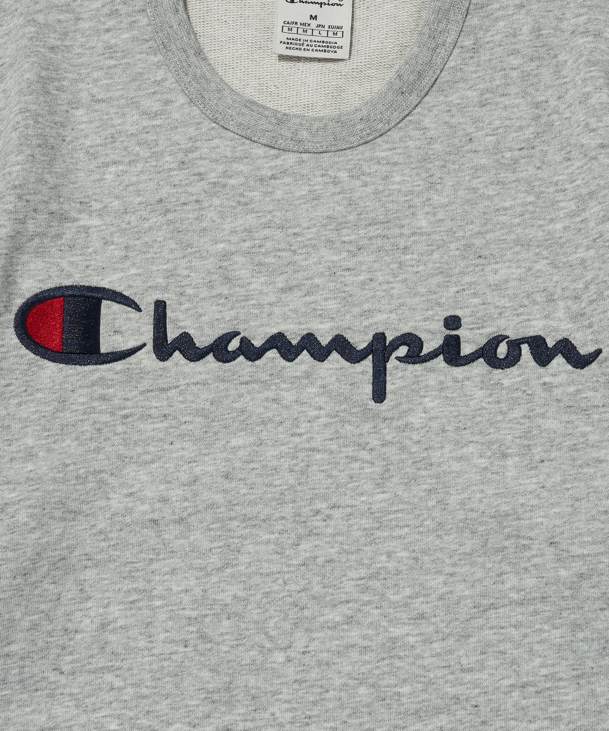 챔피온(CHAMPION) 빅 스크립트 로고 크루넥 스웨트셔츠 Normal Grey
