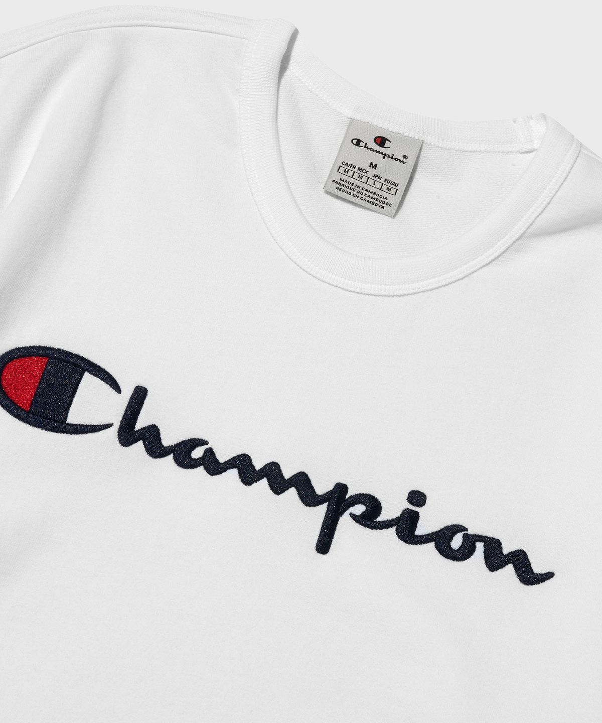 챔피온(CHAMPION) 빅 스크립트 로고 크루넥 스웨트셔츠 White