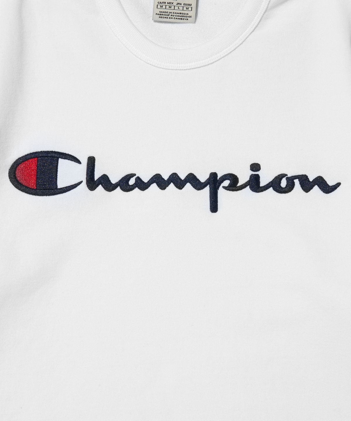 챔피온(CHAMPION) 빅 스크립트 로고 크루넥 스웨트셔츠 White
