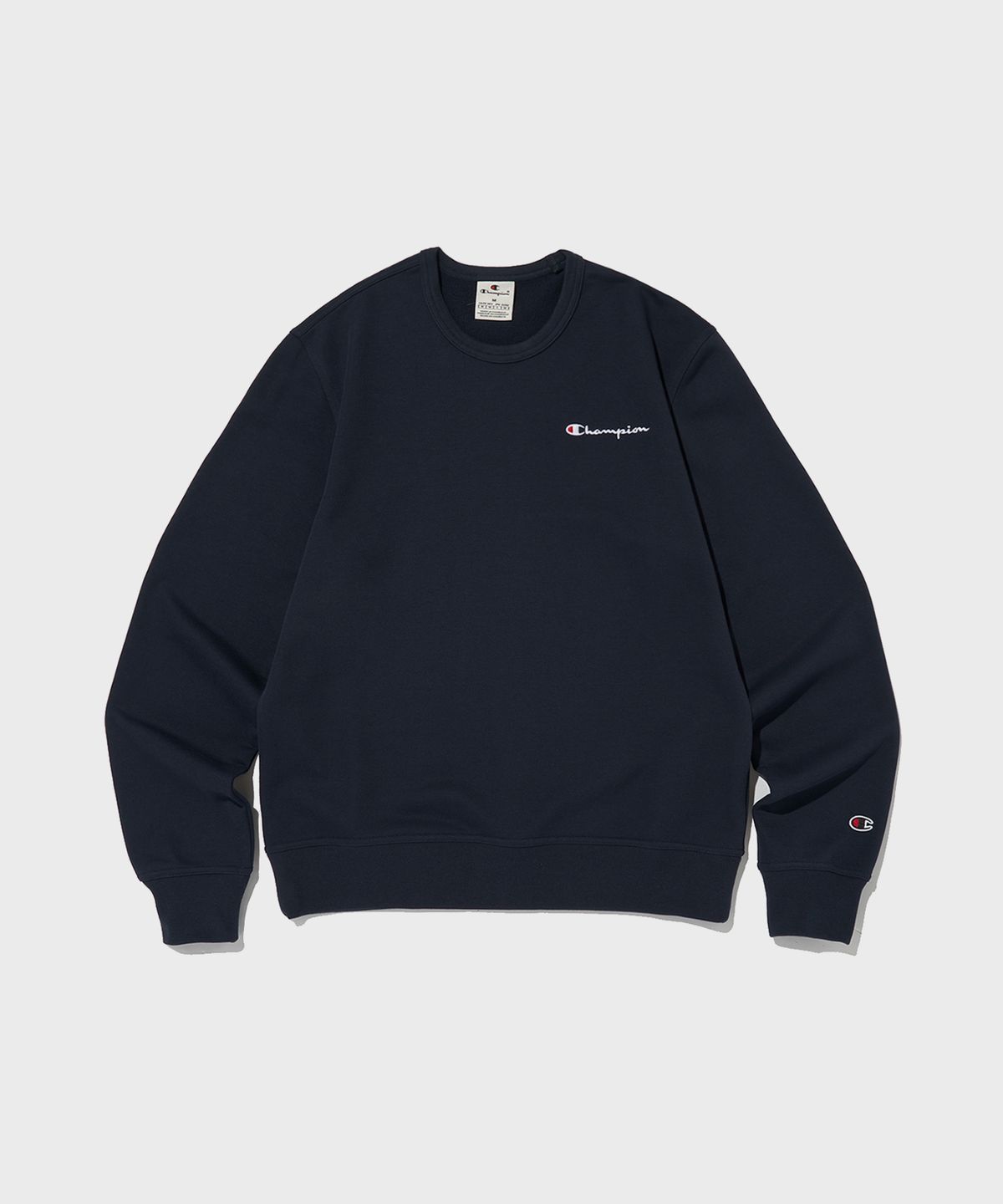 챔피온(CHAMPION) 스몰 스크립트 로고 크루넥 스웨트셔츠 Normal Navy