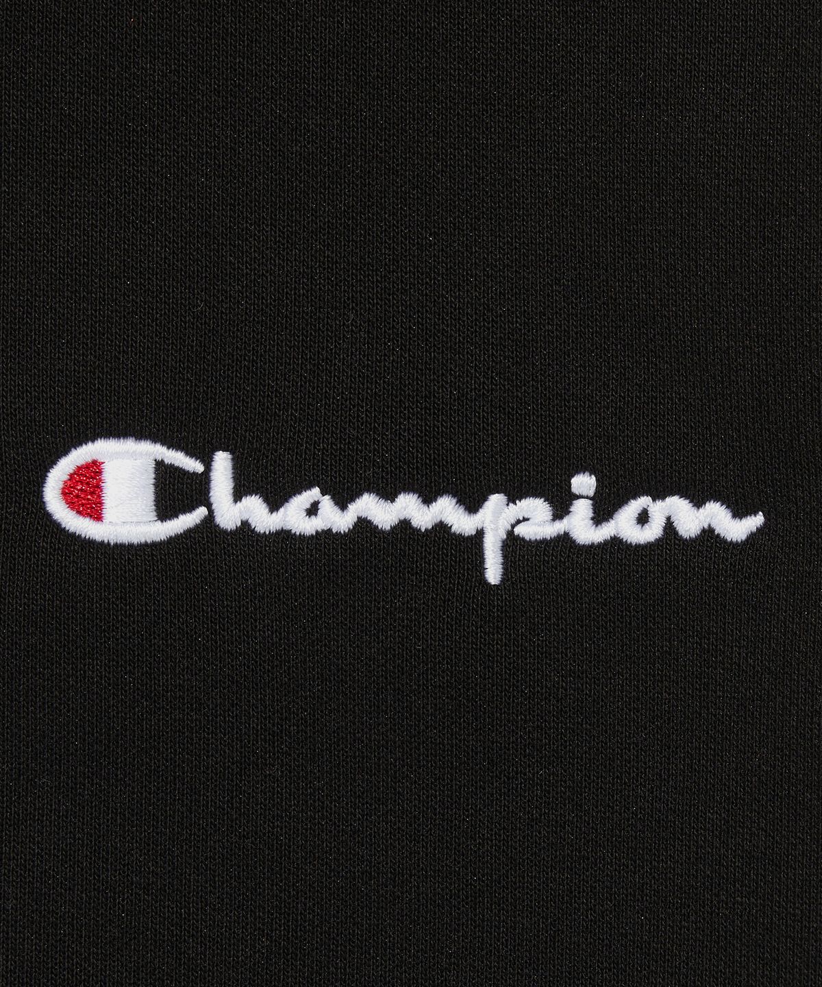 챔피온(CHAMPION) 스몰 스크립트 로고 후드 집업 Black