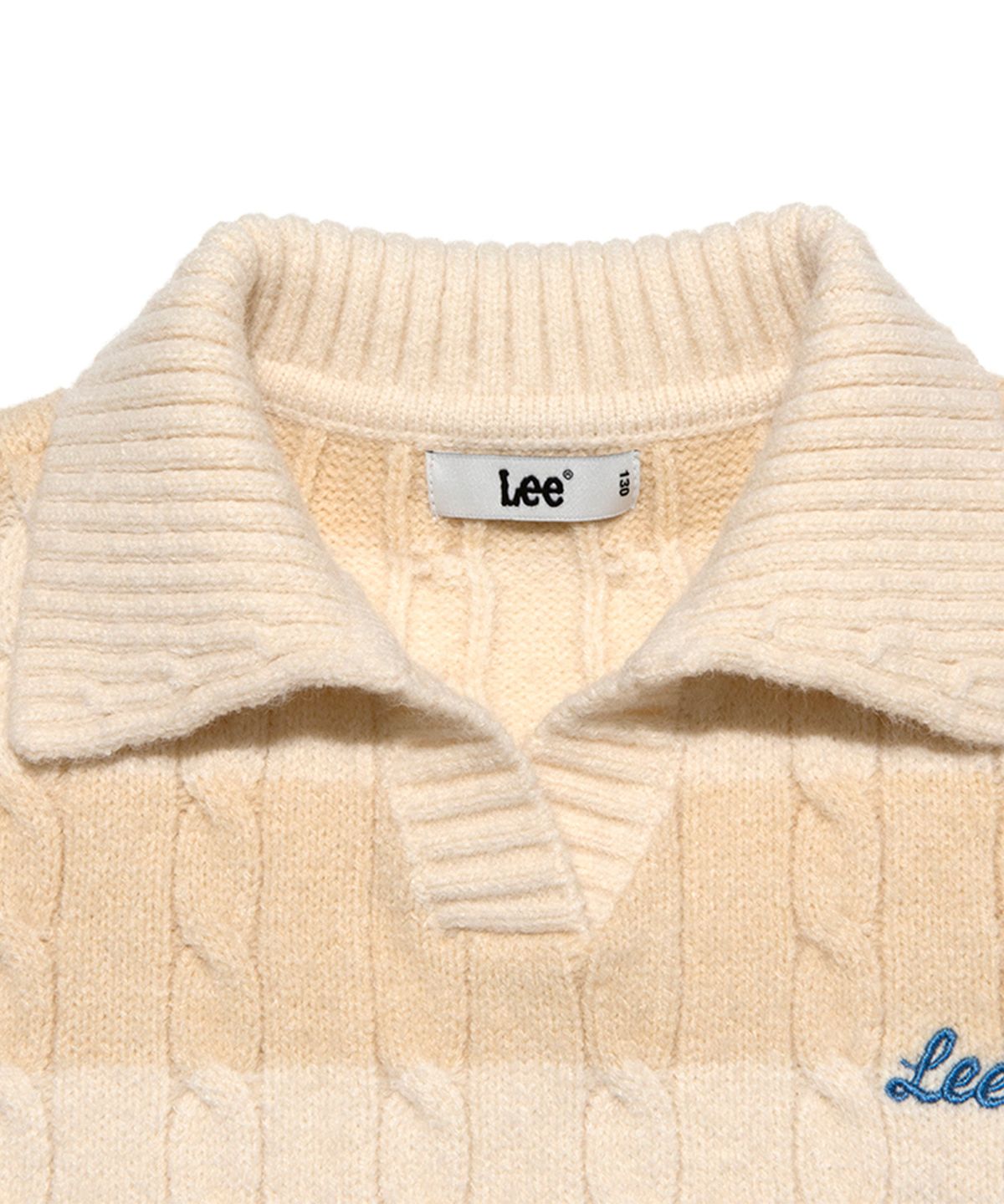 리 키즈(LEE KIDS) 케이블 스트라이프 레귤러핏 풀오버 베이지 LK2404KT70BE