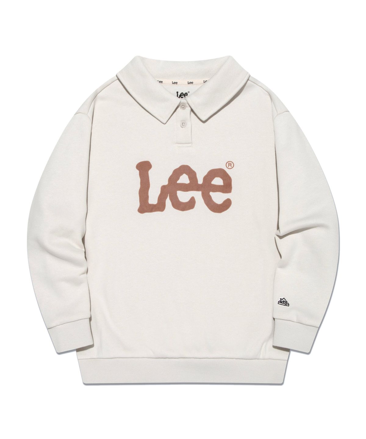 리 키즈(LEE KIDS) 트위치 로고 카라 레귤러핏 기모 스웨트셔츠 아이보리 LK2404CR73IV