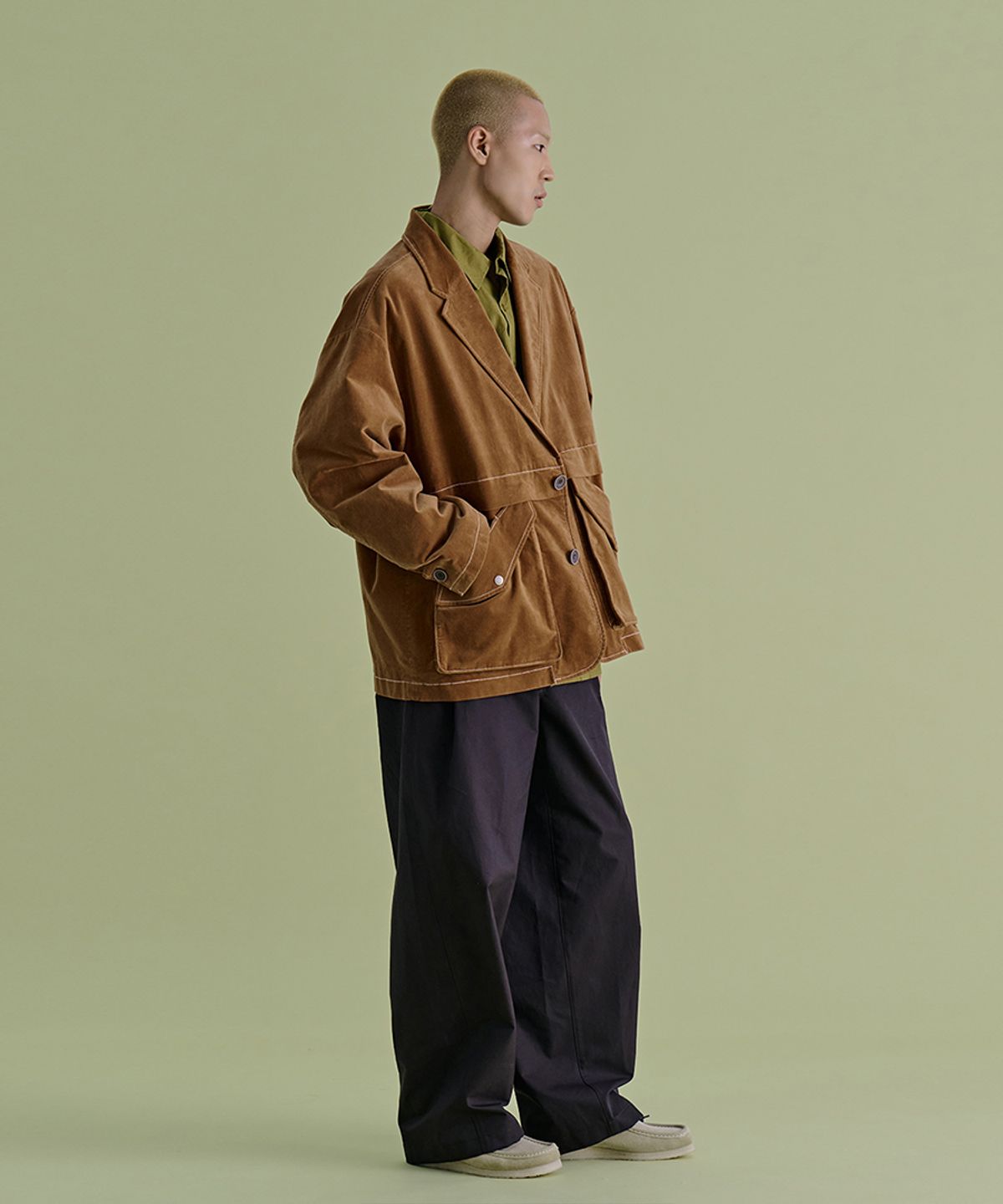 논타입(NONTYPE) OUT LAYERED MOLESKIN JACKET (CAMEL)