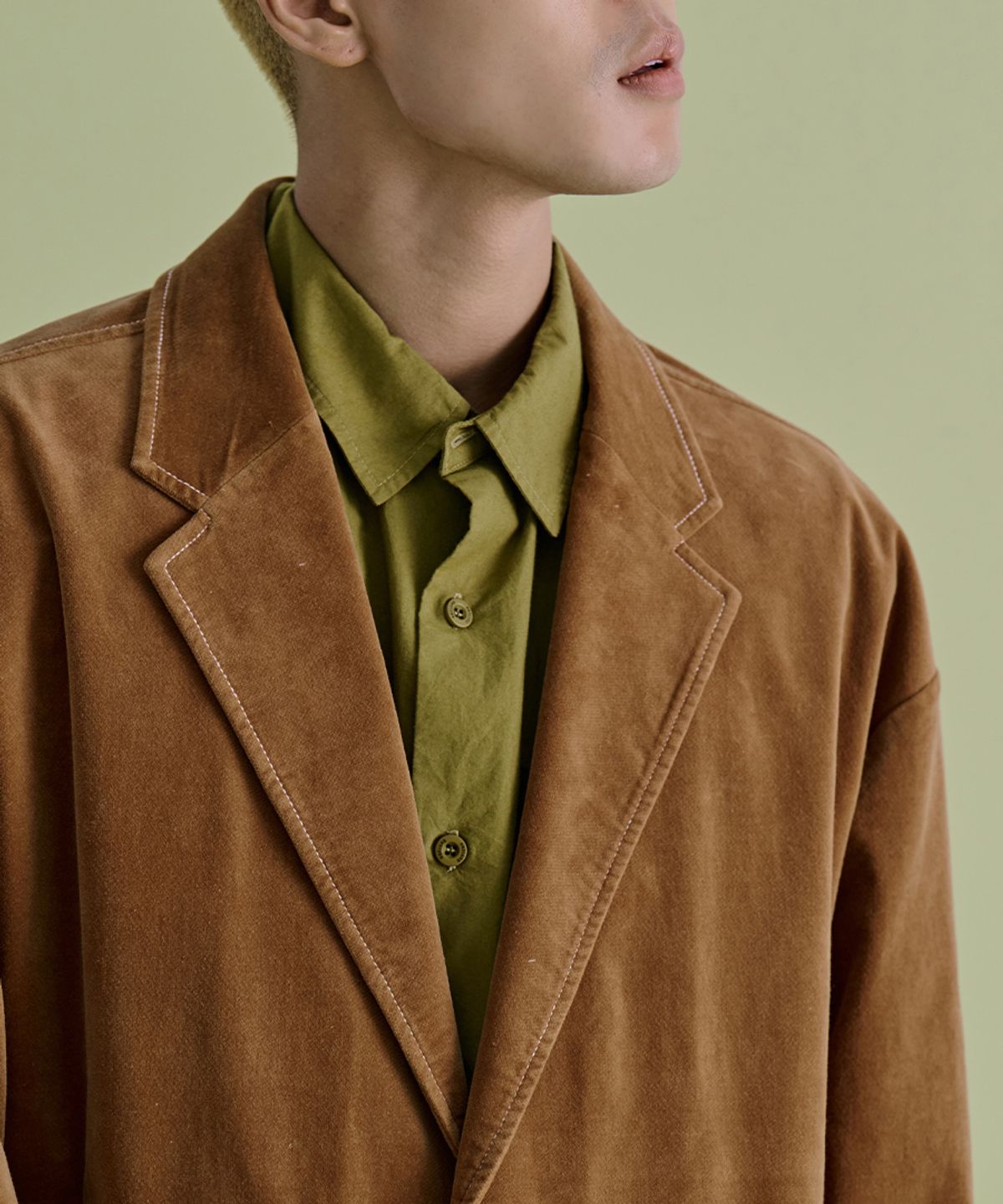 논타입(NONTYPE) OUT LAYERED MOLESKIN JACKET (CAMEL)