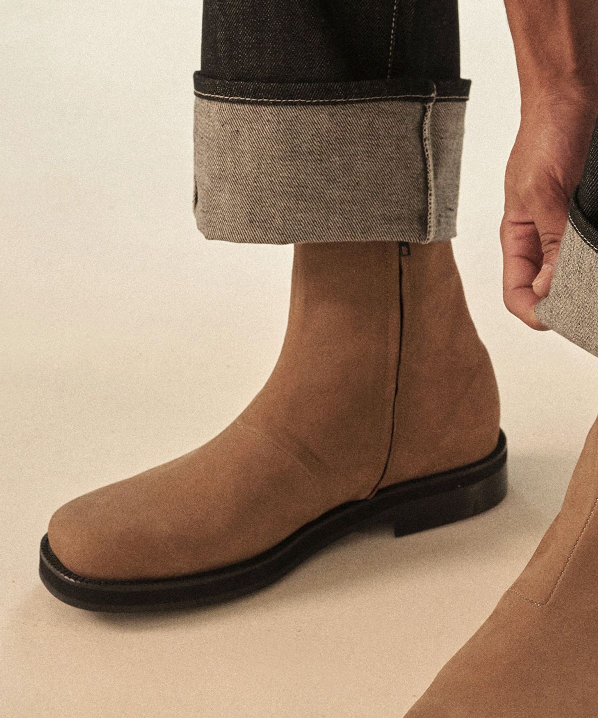 피렌체 아뜨리에(FIRENZE ATELIER) [비브람] Nobo_볼드쉐입 히든 집업 부츠 3500 [BEIGE NUBUCK]