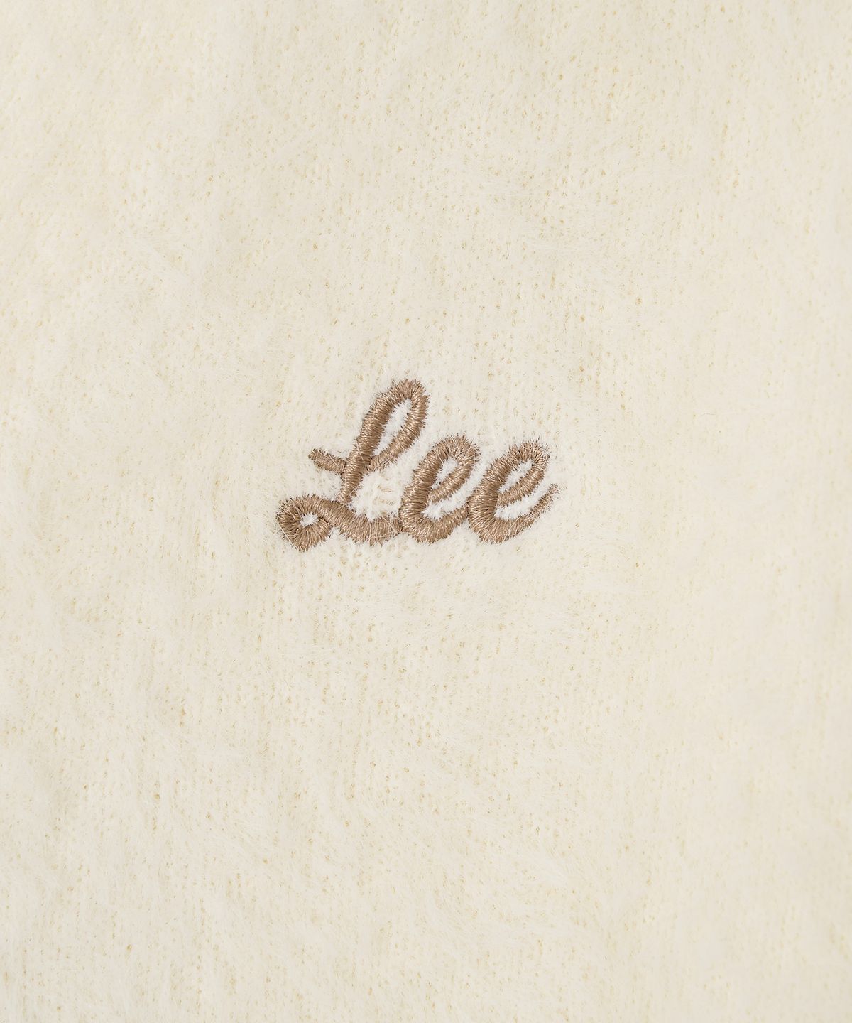 리(LEE) 우먼 브이넥 헤어리 가디건 아이보리