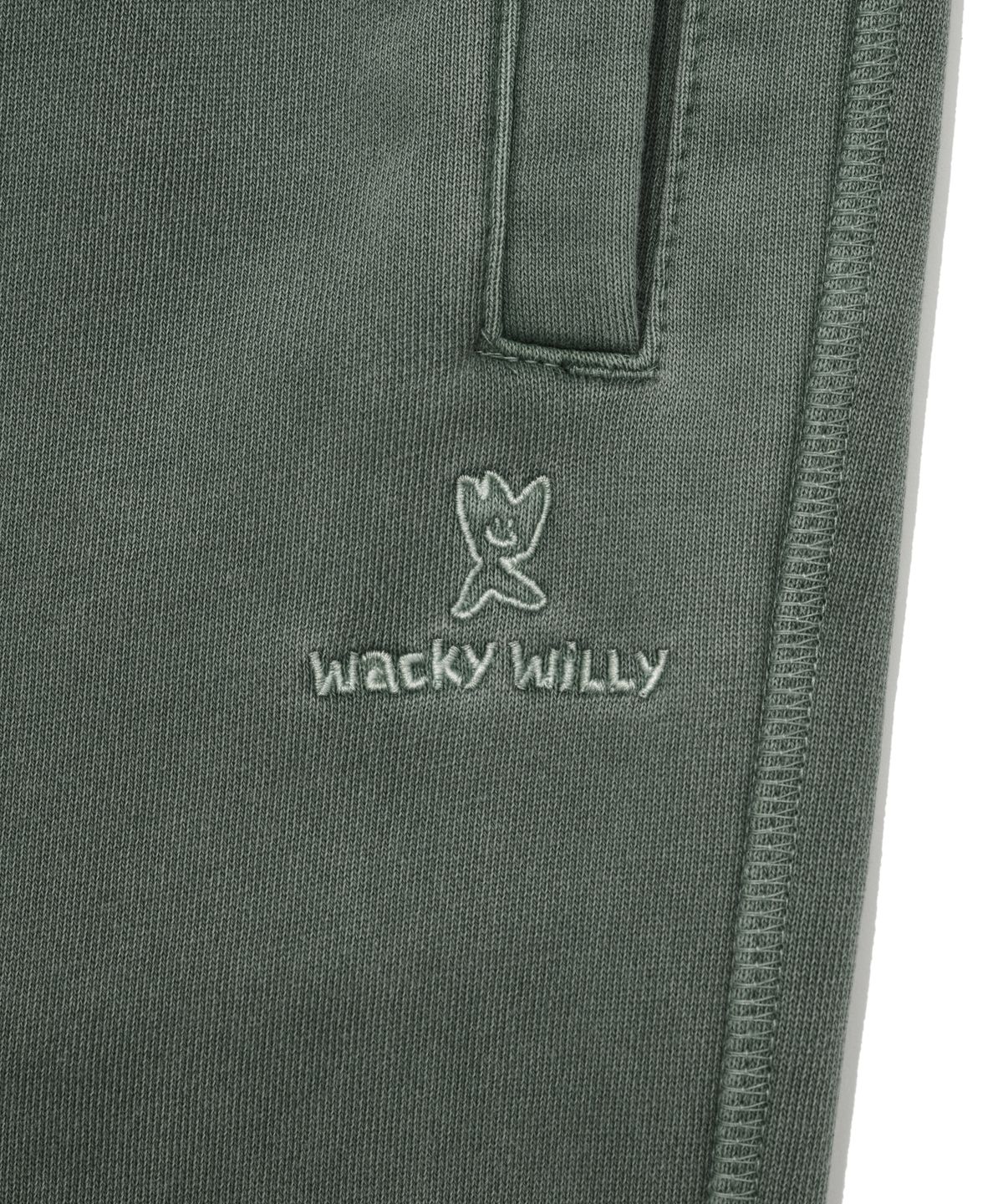 와키윌리(WACKY WILLY) 피그먼트 스웻 팬츠 그린