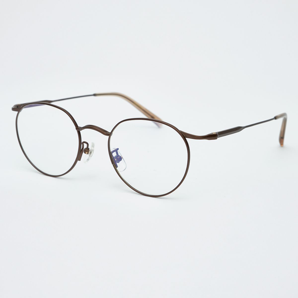 알로아이웨어(ALO EYEWEAR) AL8402 1616M 티타늄 브라운 레이어드 브릿지 안경테 블루라이트 렌즈 선택