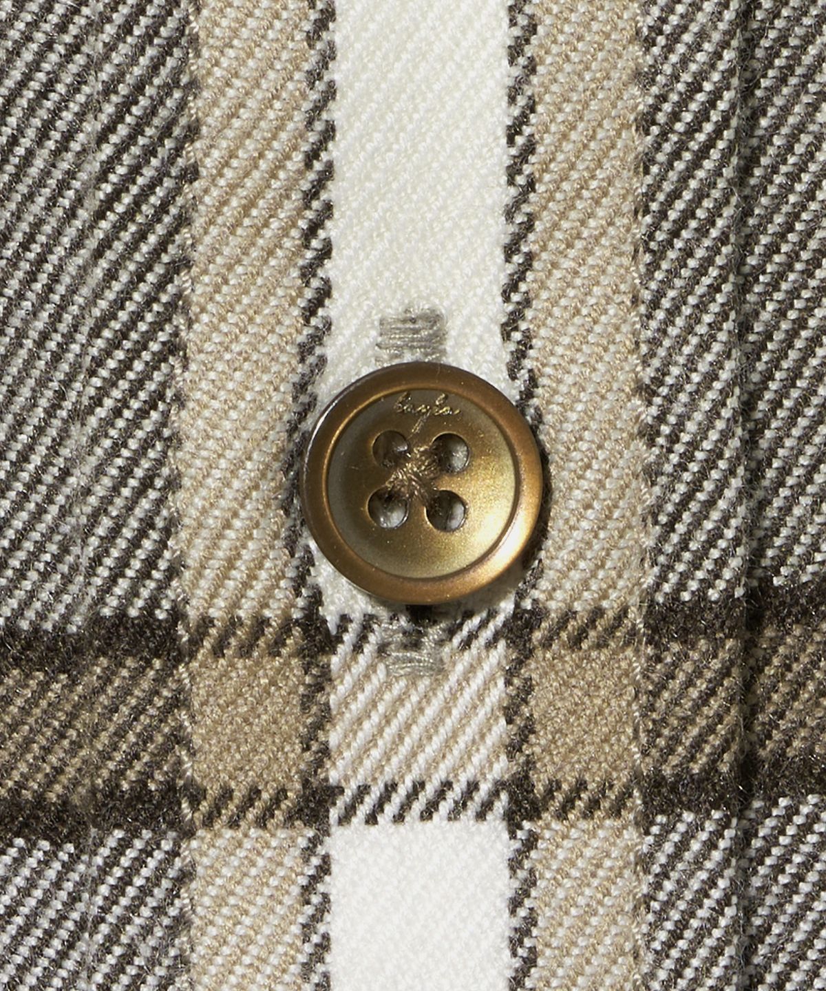 다이아몬드 레이라(DIAMOND LAYLA) Down Button Collar Point Creamy Check Shirt S153