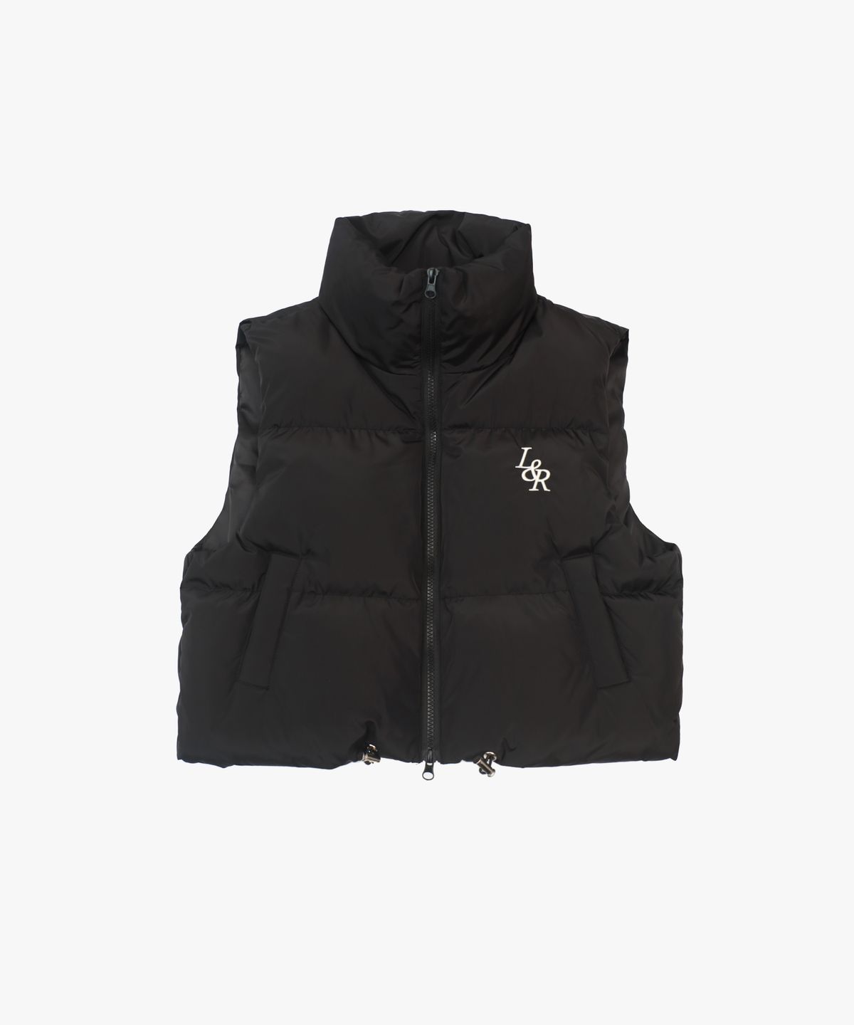 로시로우(LOSSYROW) Crop padded vest Black