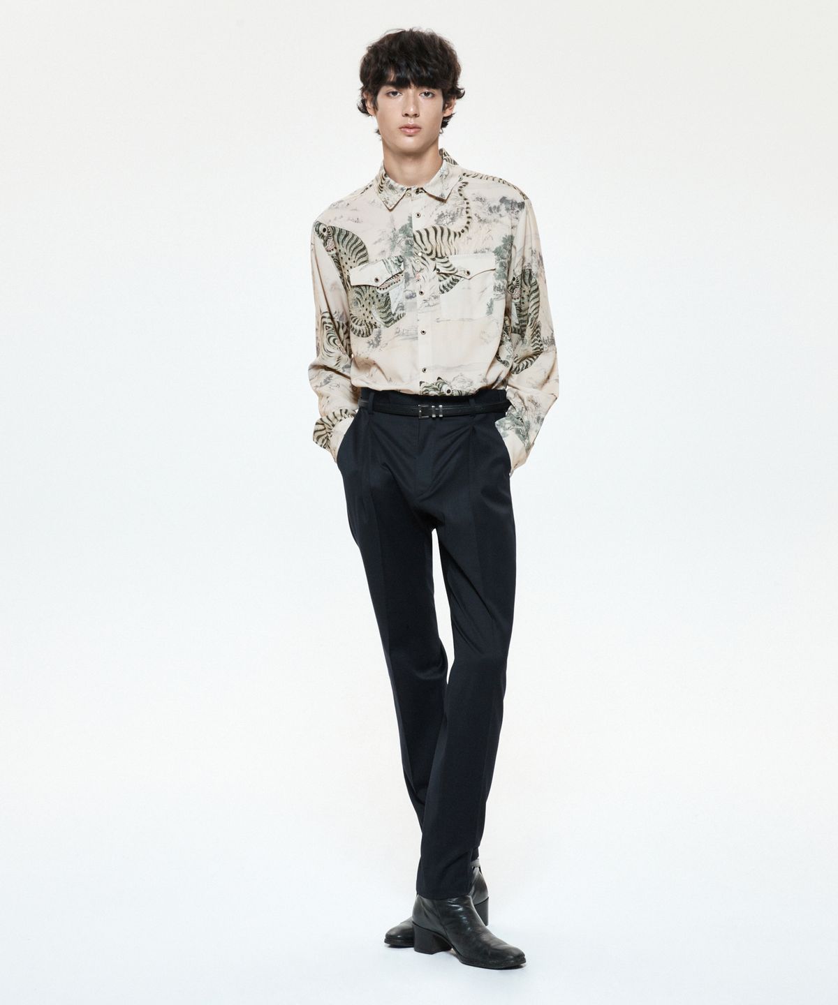 언티지(UNTAGE) 민화 프린트 웨스턴 셔츠(UNISEX)_UTS-FS63