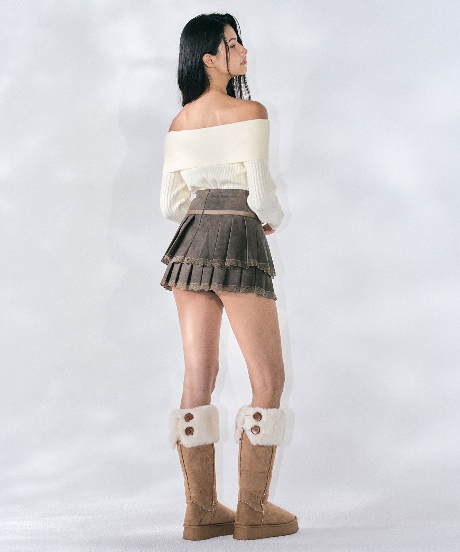 ZEROPLANET クレア ビーガン レザー プリーツ スカート MUSINSA公式 | ZEROPLANET Claire Vegan Leather Pleated Skirt