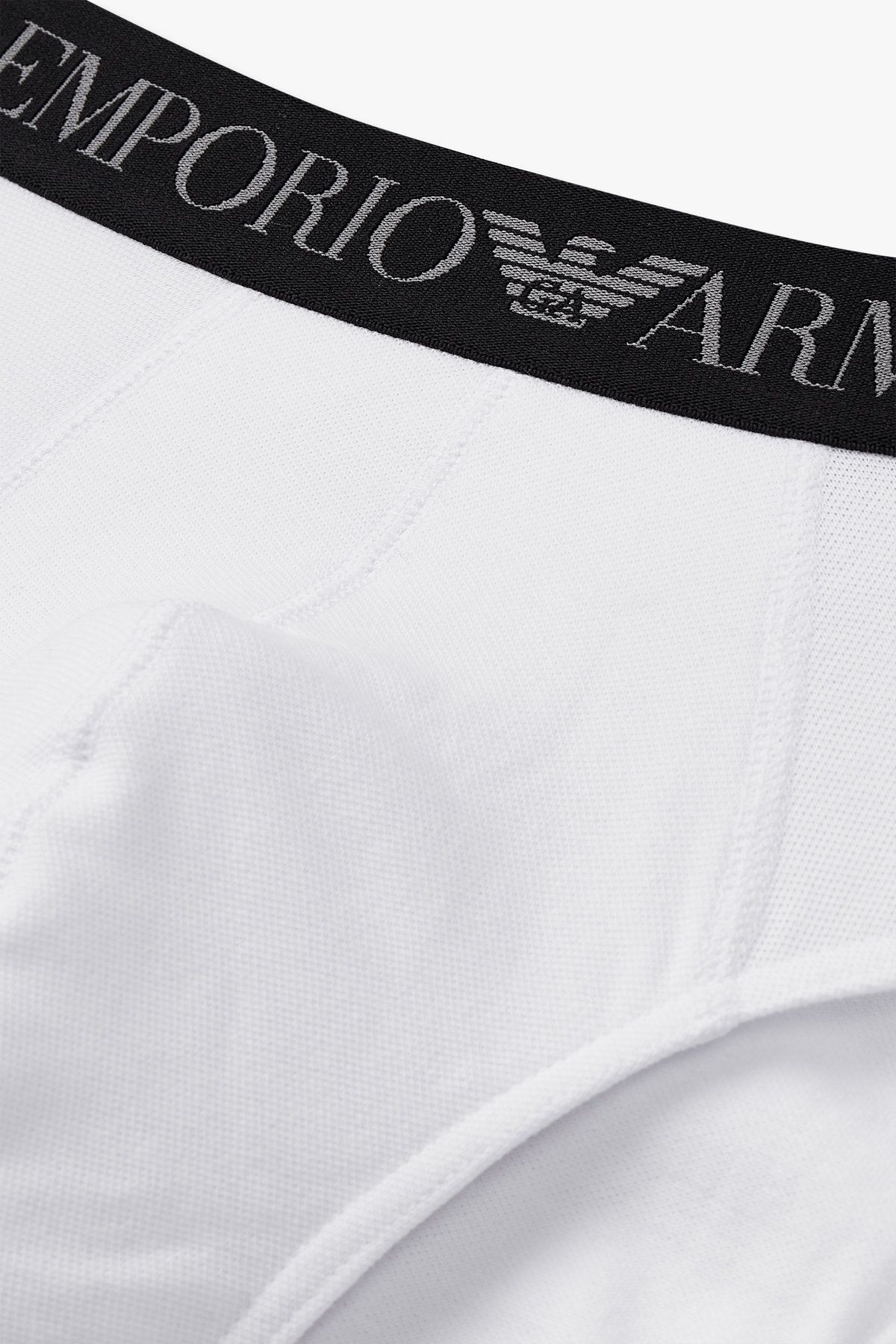 엠포리오 아르마니 언더웨어(EMPORIO ARMANI UNDERWEAR) 남성 로고 밴딩 피케 브리프_화이트 0814311034