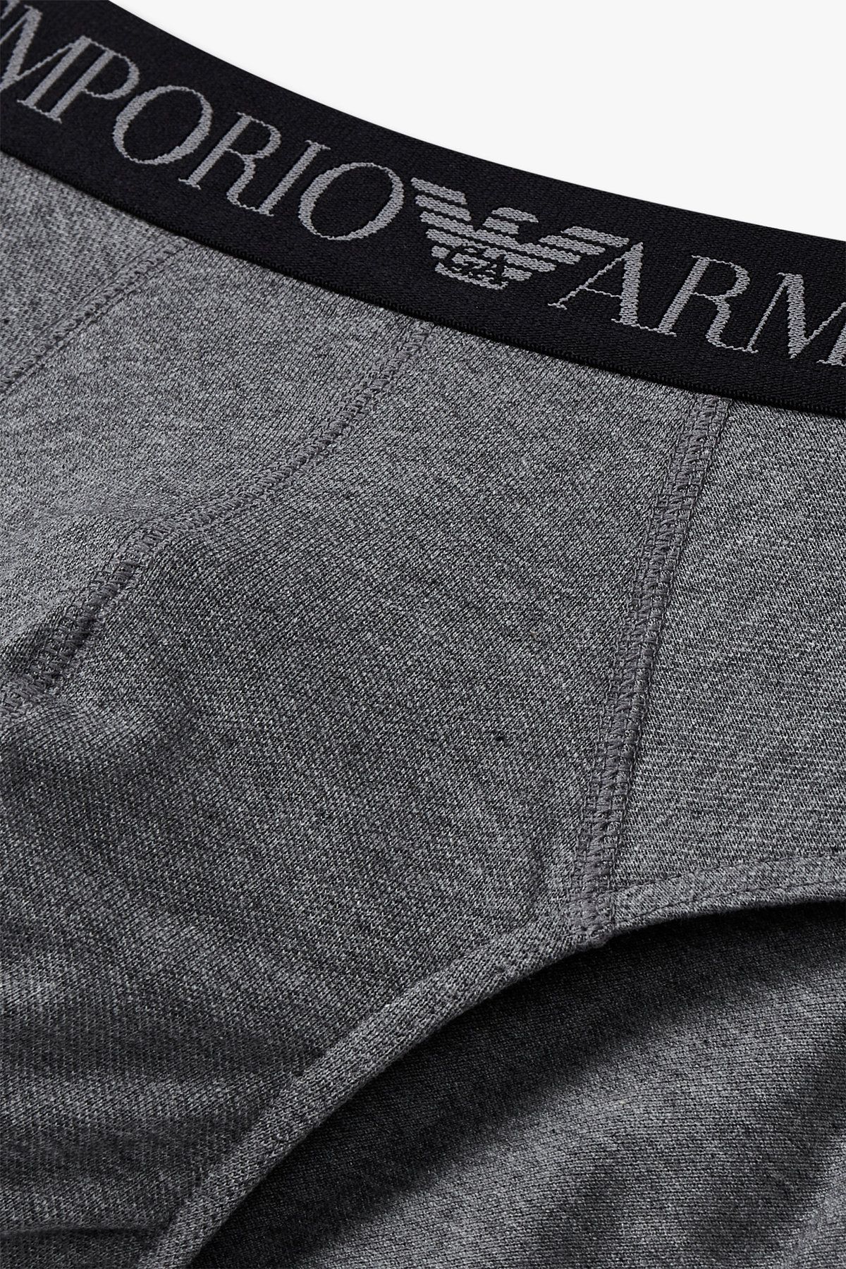 엠포리오 아르마니 언더웨어(EMPORIO ARMANI UNDERWEAR) 남성 로고 밴딩 피케 브리프_멜란지 그레이 0814311036