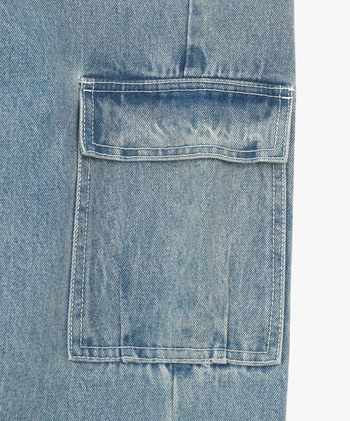 로시로우(LOSSYROW) Washing cargo denim pants  Medium Blue