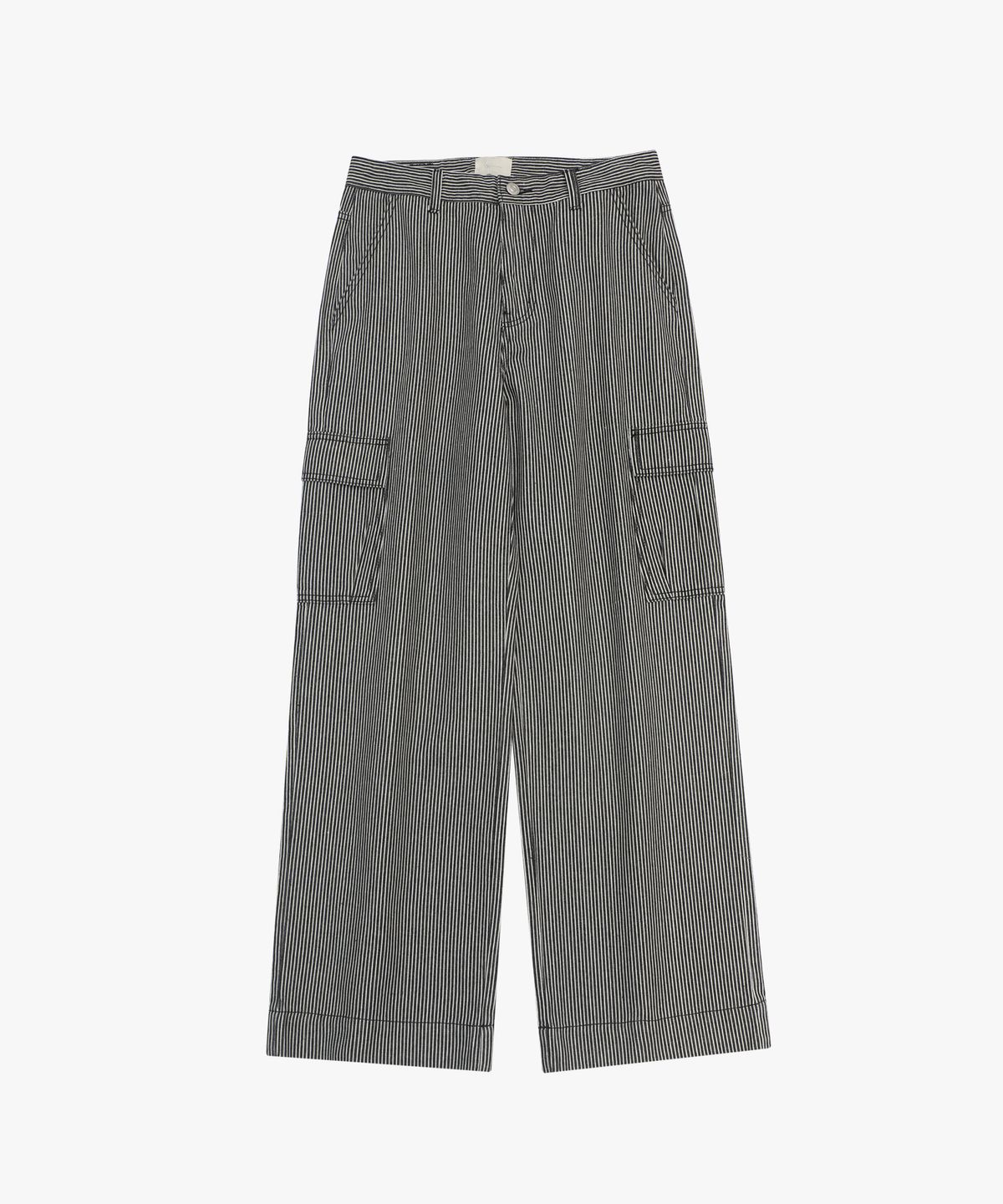 로시로우(LOSSYROW) Stripe washed cargo denim pants Black