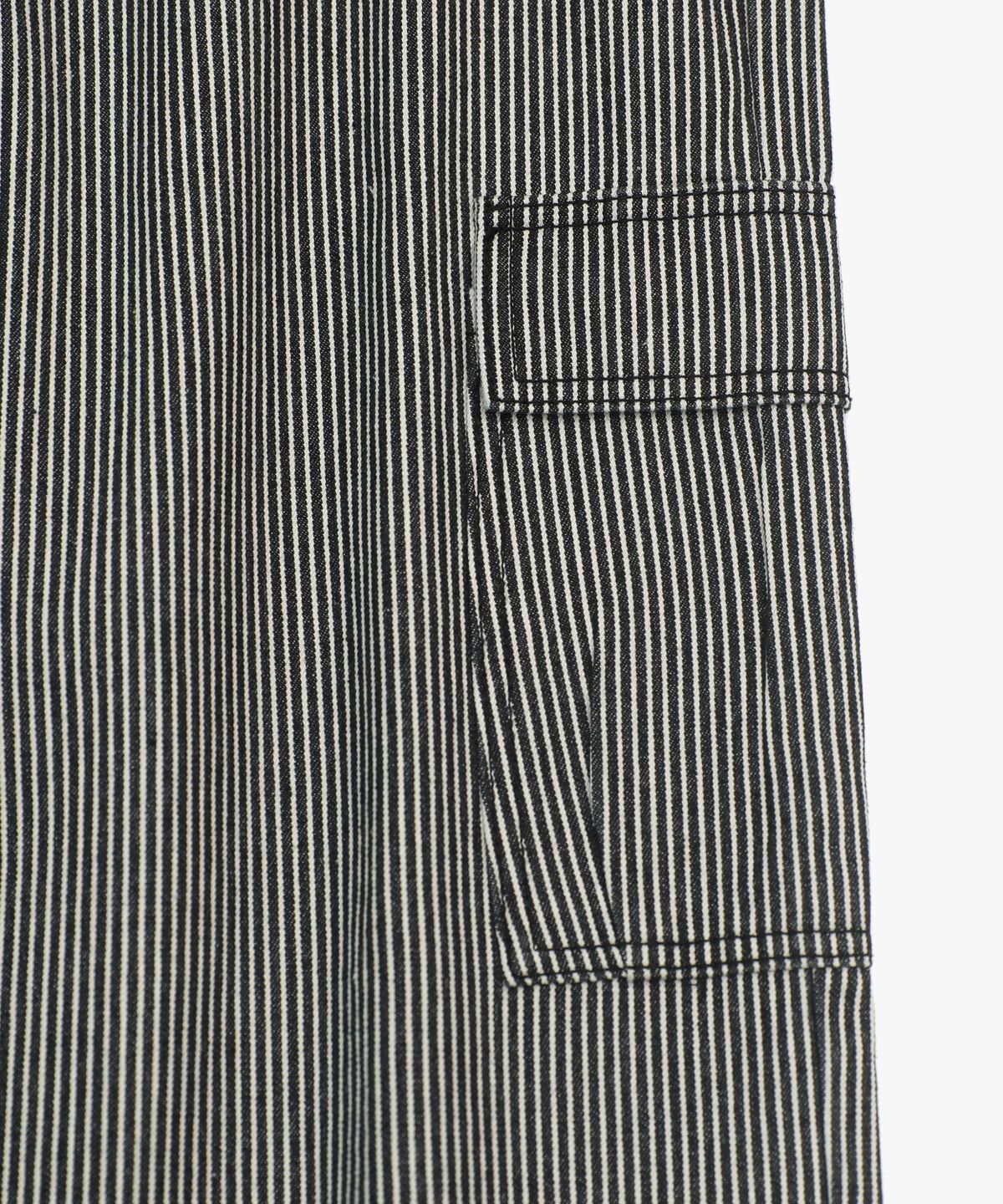 로시로우(LOSSYROW) Stripe washed cargo denim pants Black