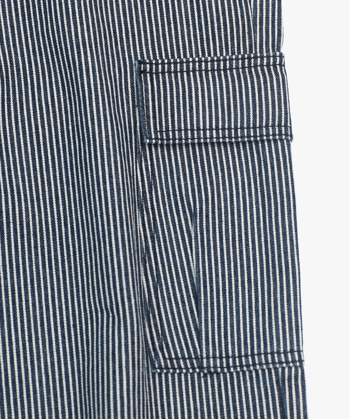 로시로우(LOSSYROW) Stripe washed cargo denim pants Blue