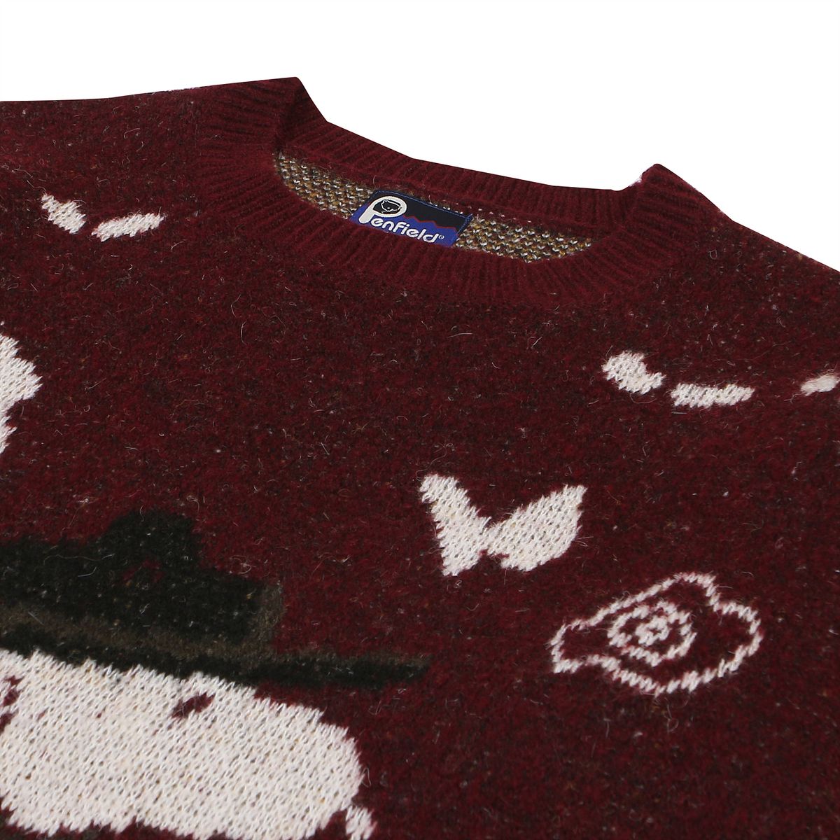 펜필드(PENFIELD) [P X PEANUTS] ADVENTURE SNOOPY PULLOVER KNIT BURGUNDY_FQ3KM85U