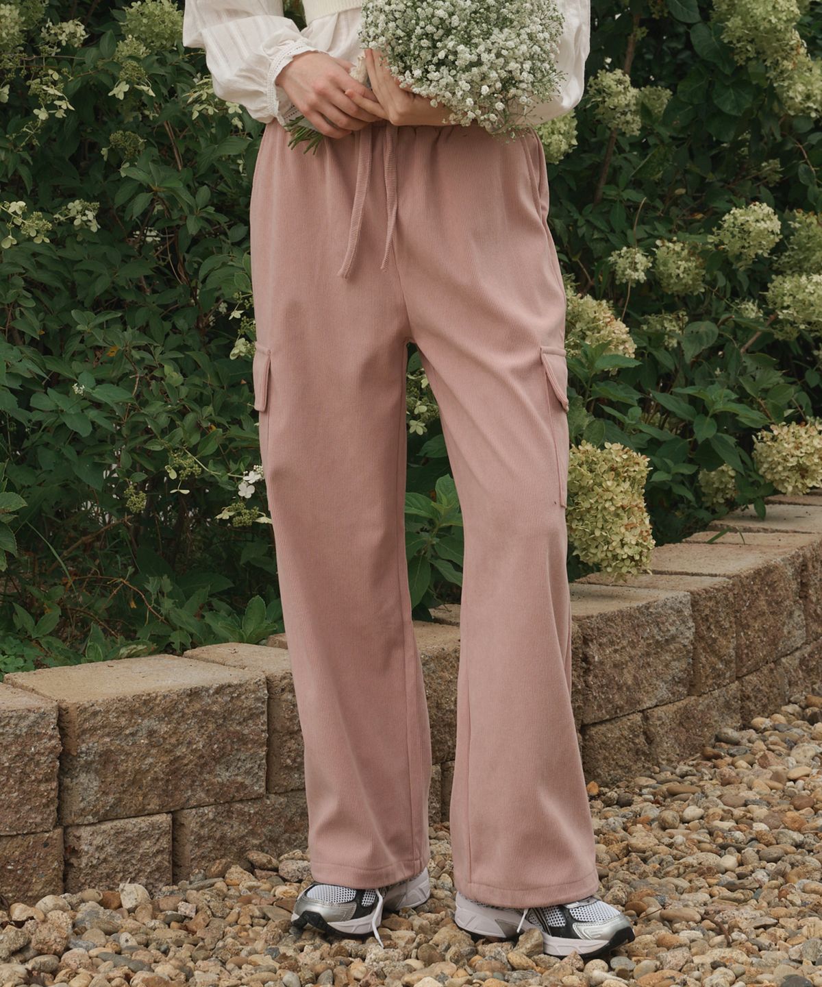 로시로우(LOSSYROW) Corduroy banding cargo pants Pink