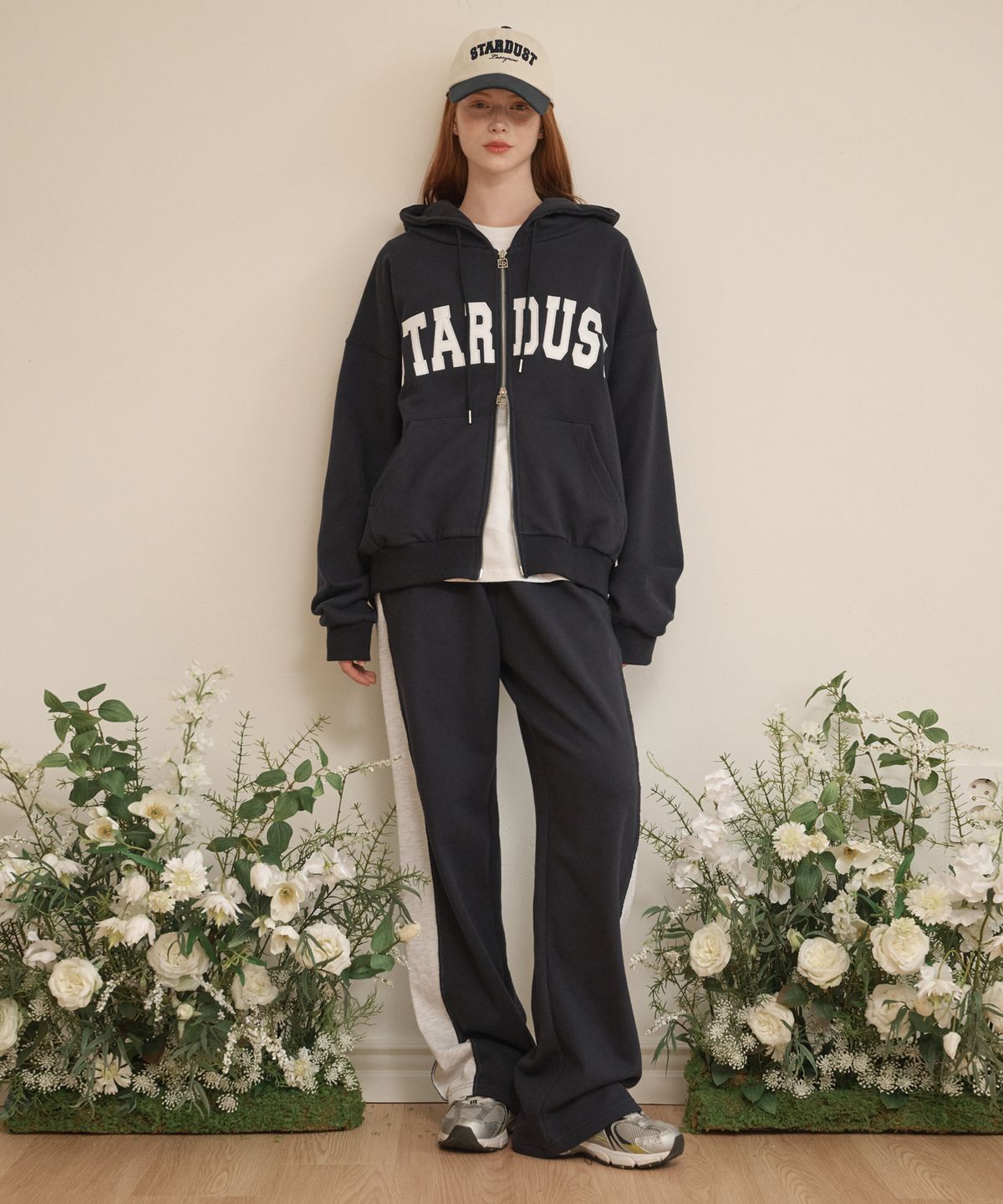 로시로우(LOSSYROW) Wide-coloured track pants Navy