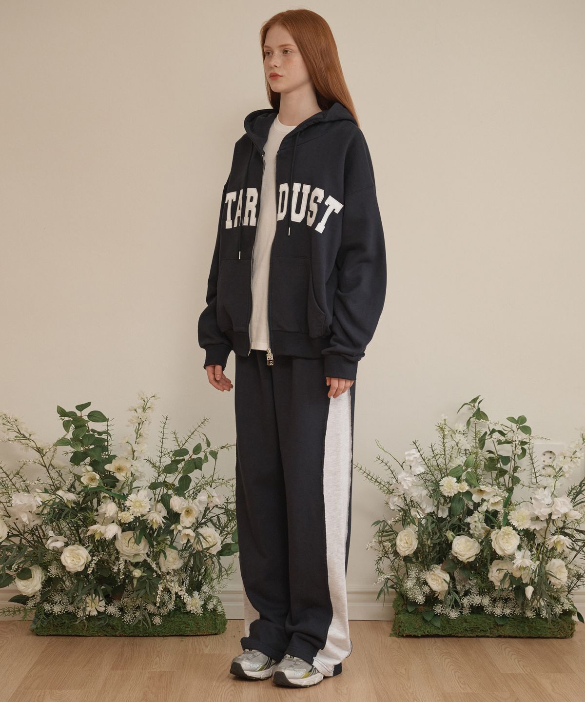 로시로우(LOSSYROW) Wide-coloured track pants Navy